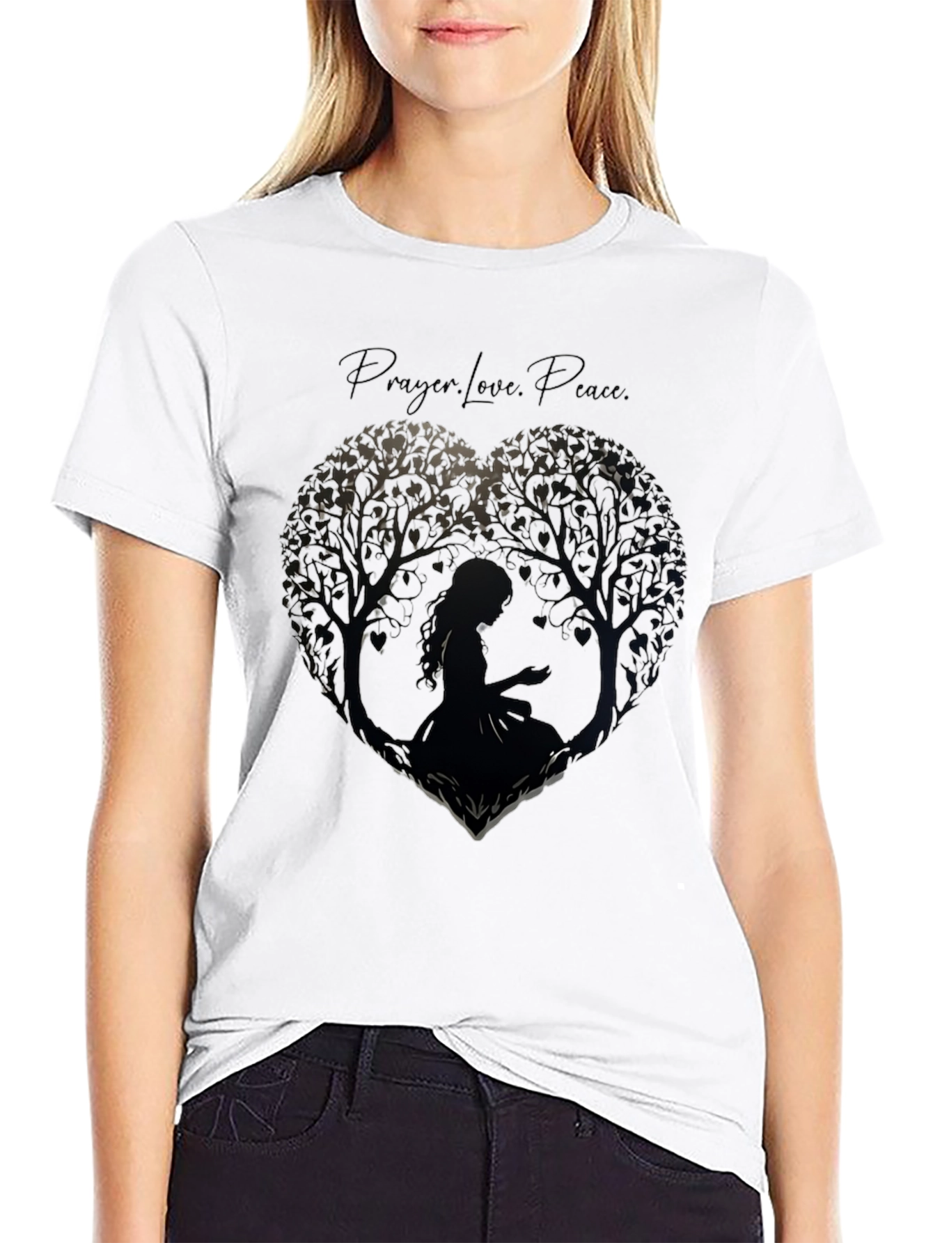Prayer Love Peace Tree Heart T-Shirt