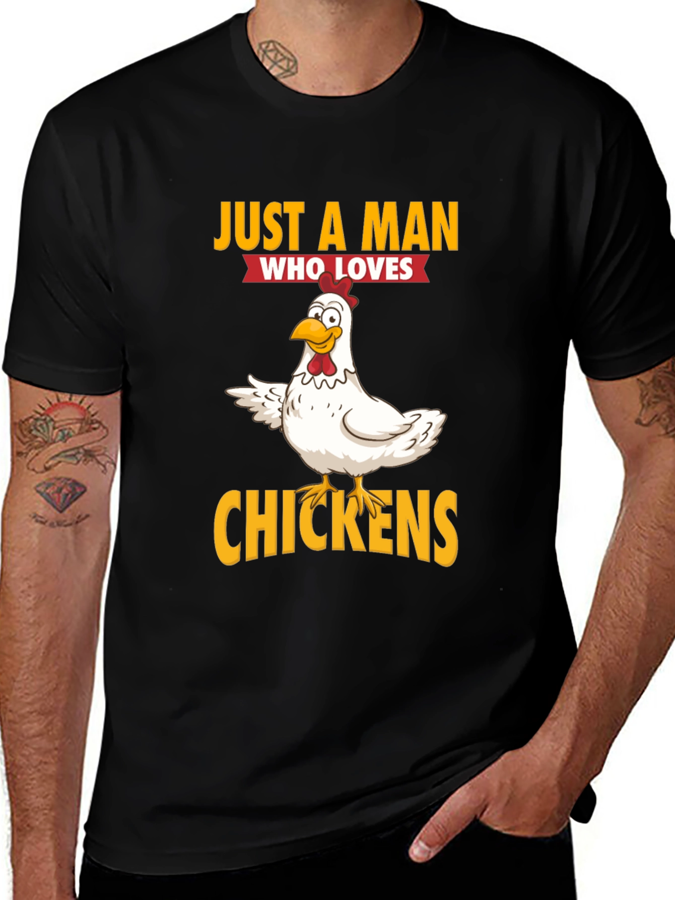 Just a Man Who Loves Chickens Graphic T-Shirt