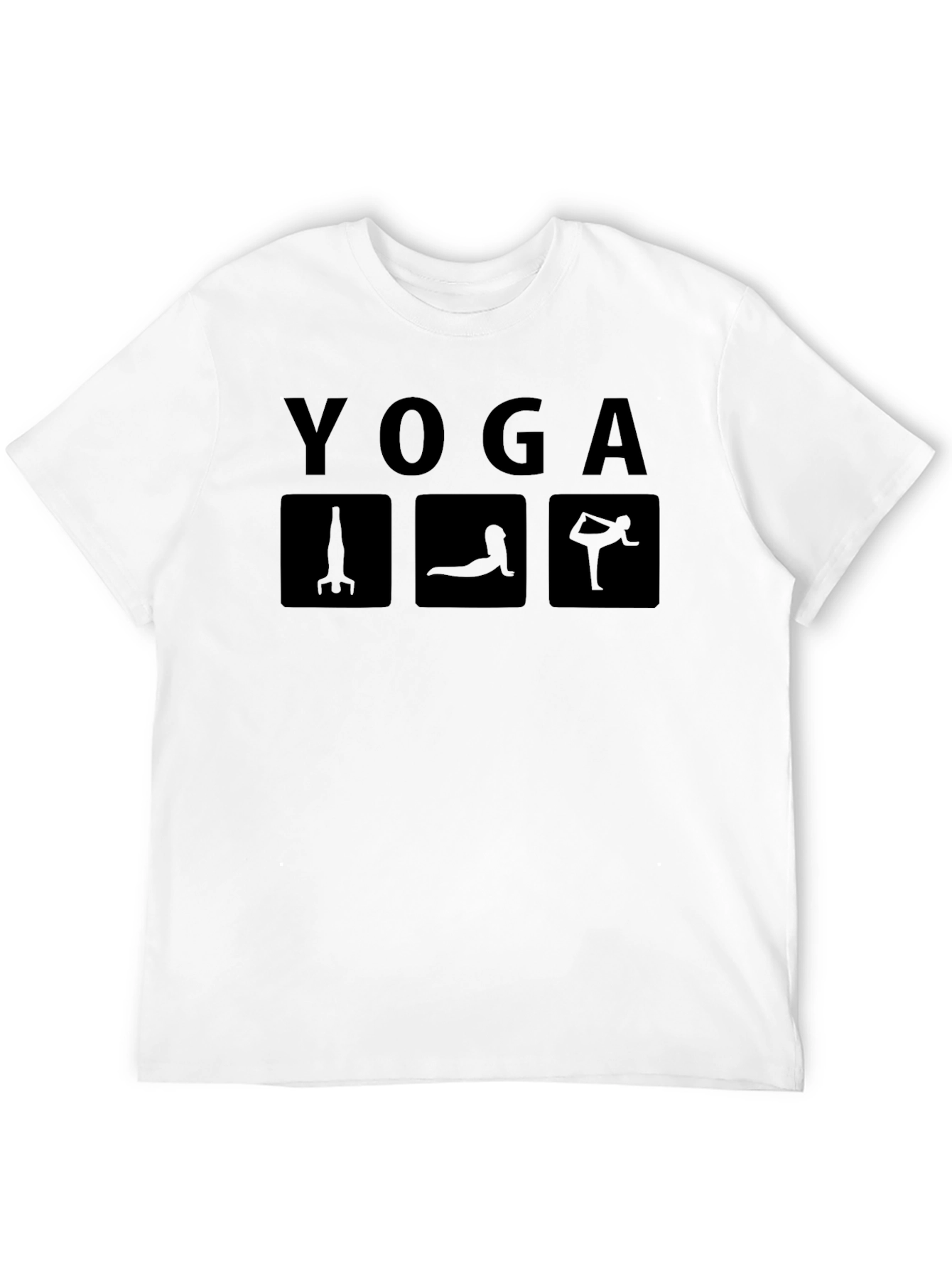 Yoga Pose Graphic Tee - Black Cotton