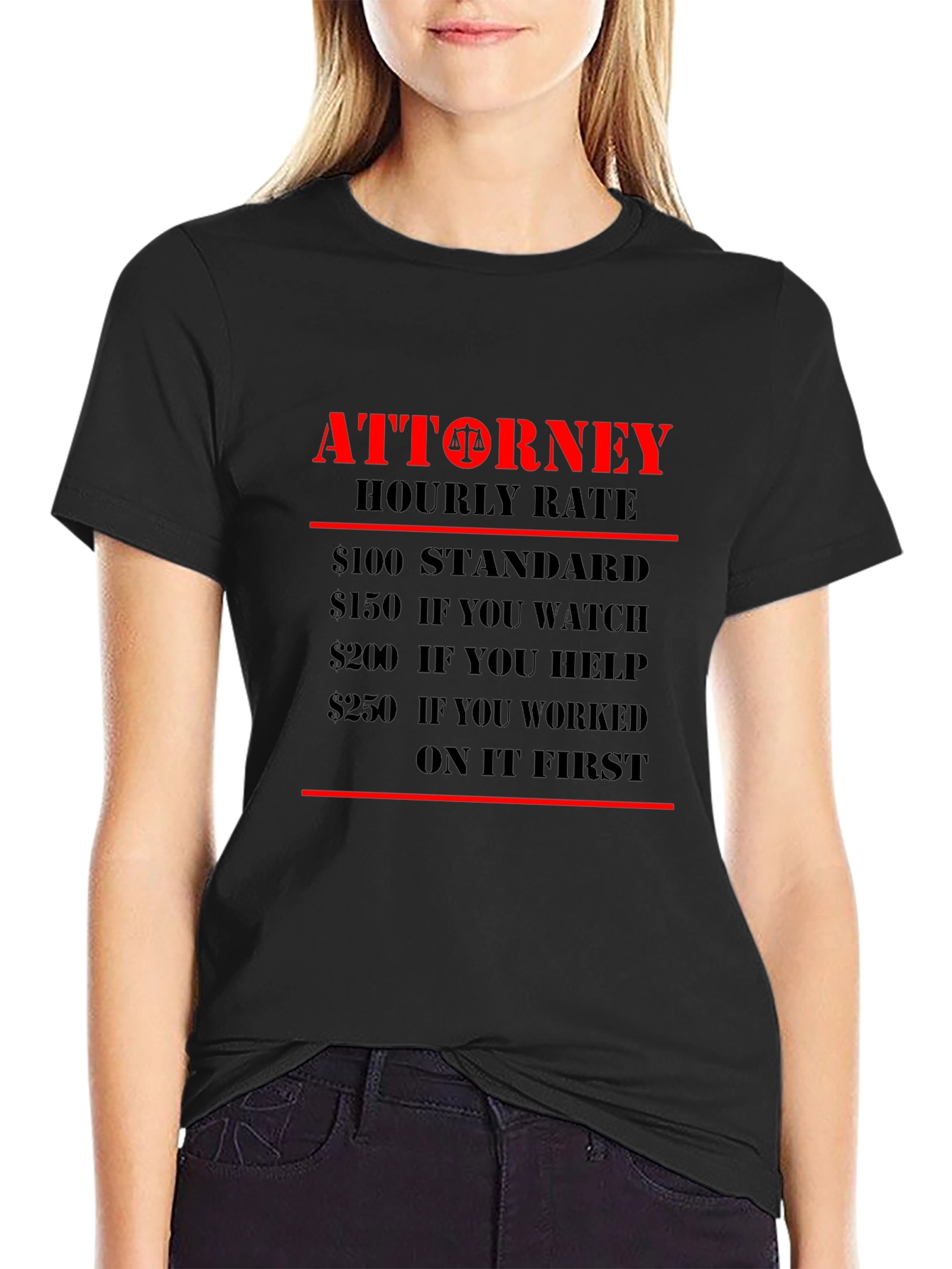 Attorney Hourly Rate Novelty Graphic T-Shirt