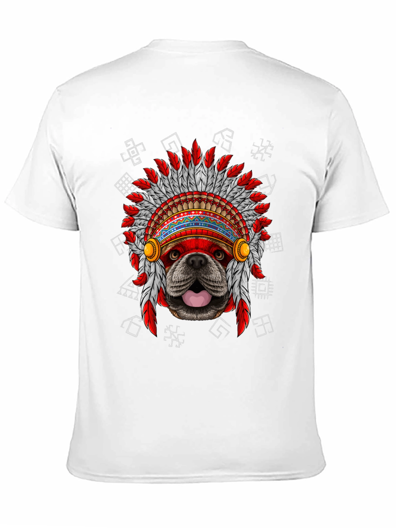 Dog Indian Headdress Black T-Shirt