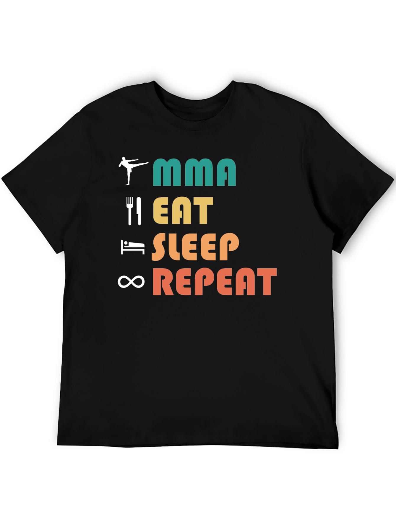 MMA Eat Sleep Repeat Black T-Shirt