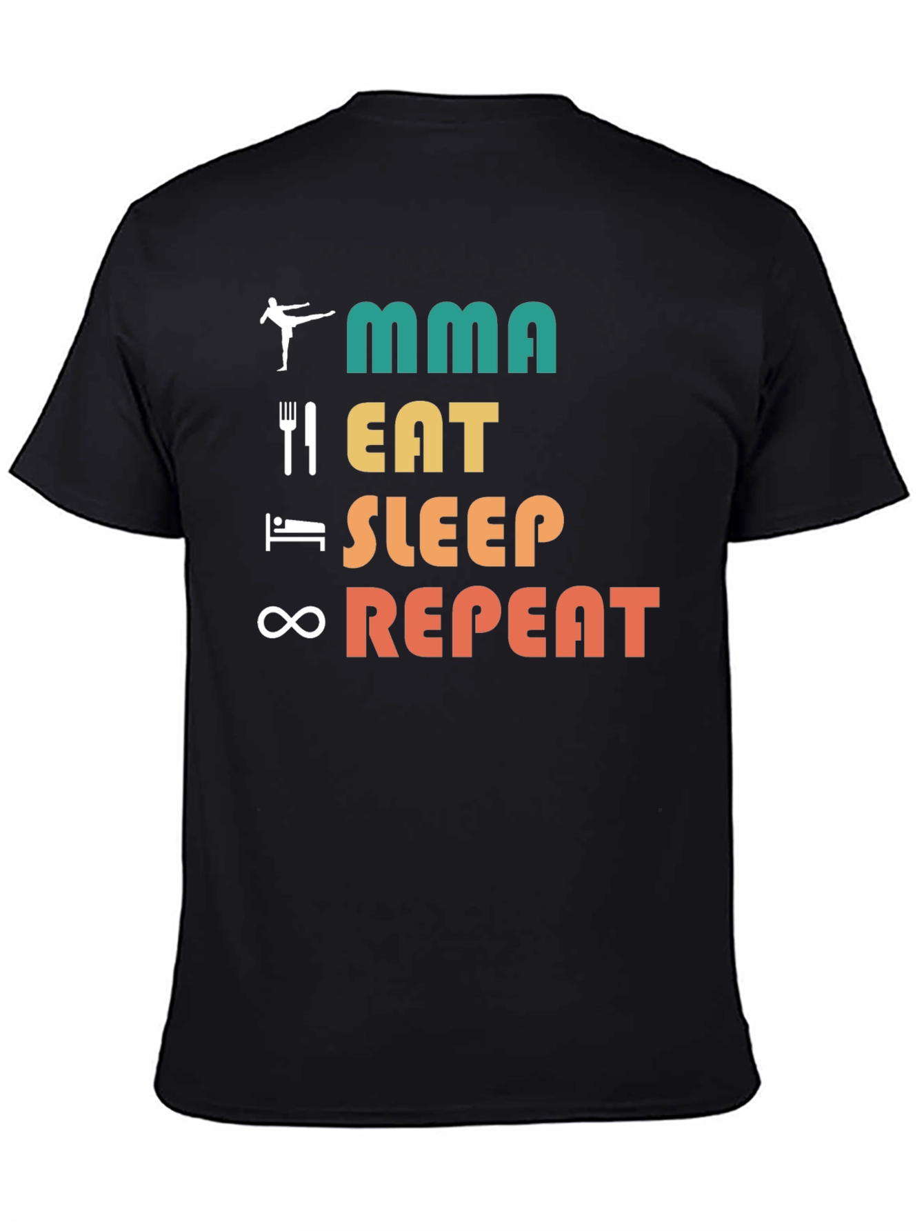 MMA Eat Sleep Repeat Black T-Shirt
