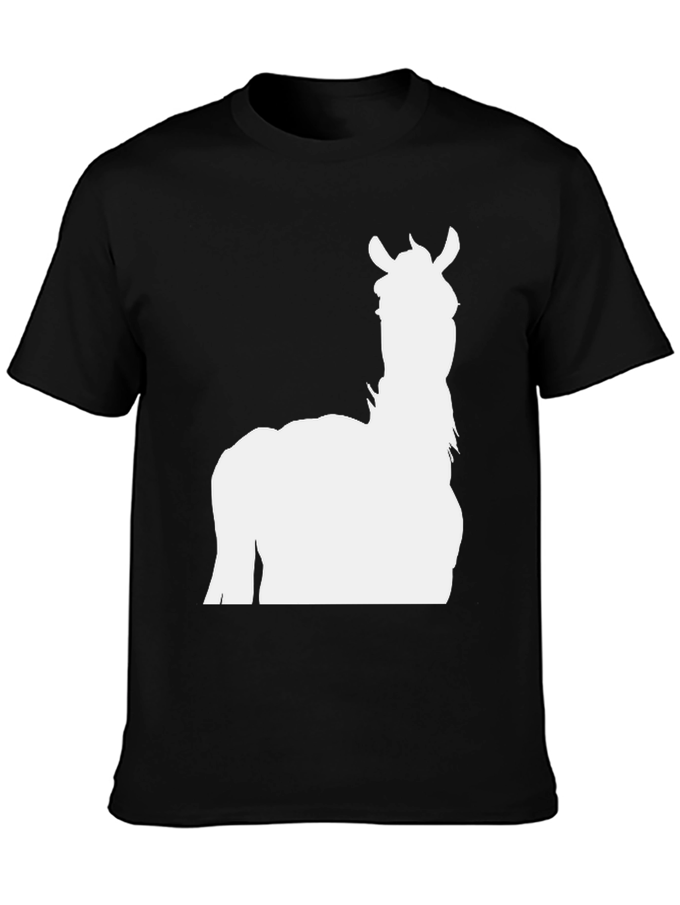 Llama Silhouette Graphic T-Shirt - Black
