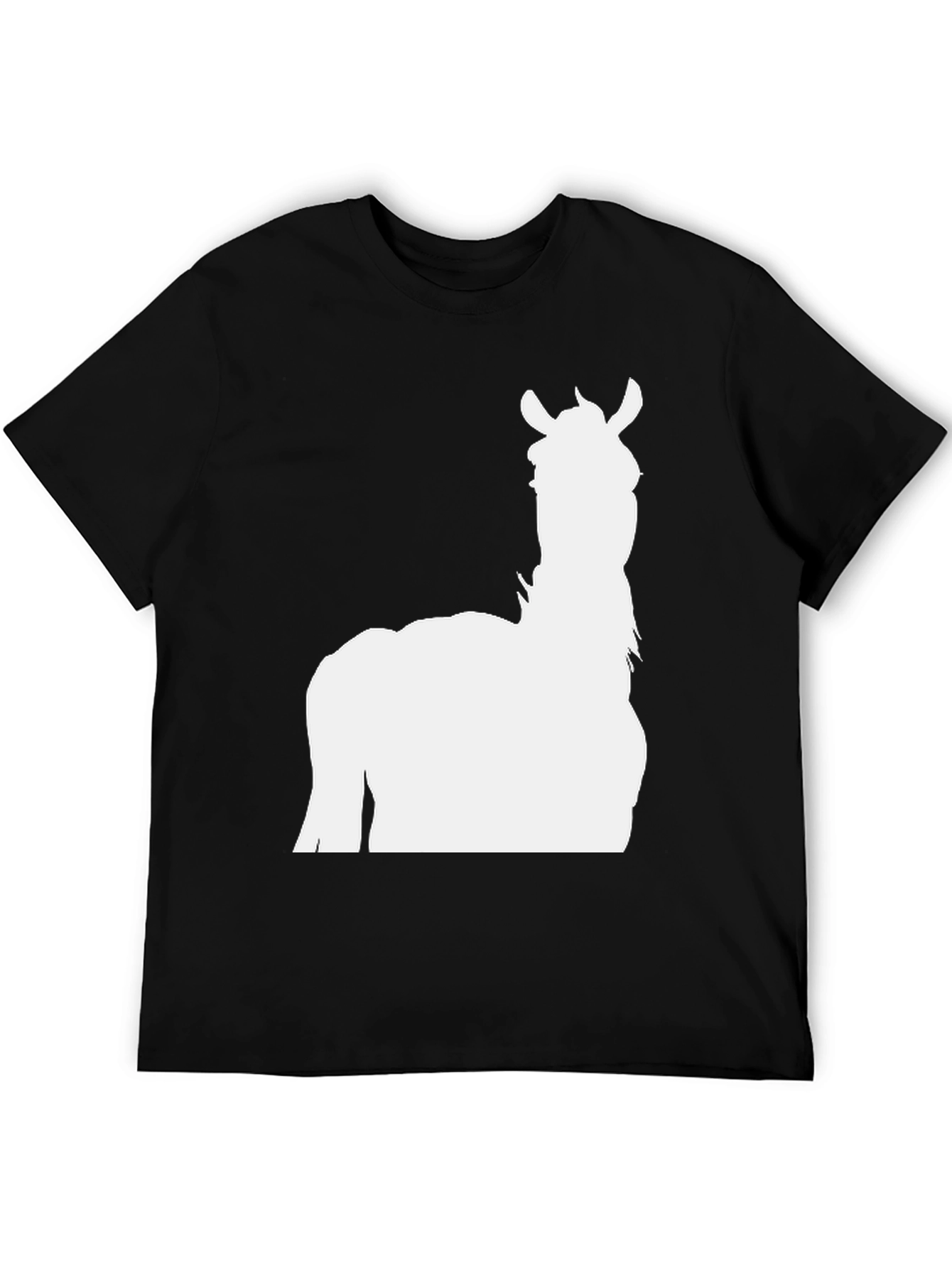 Llama Silhouette Graphic T-Shirt - Black