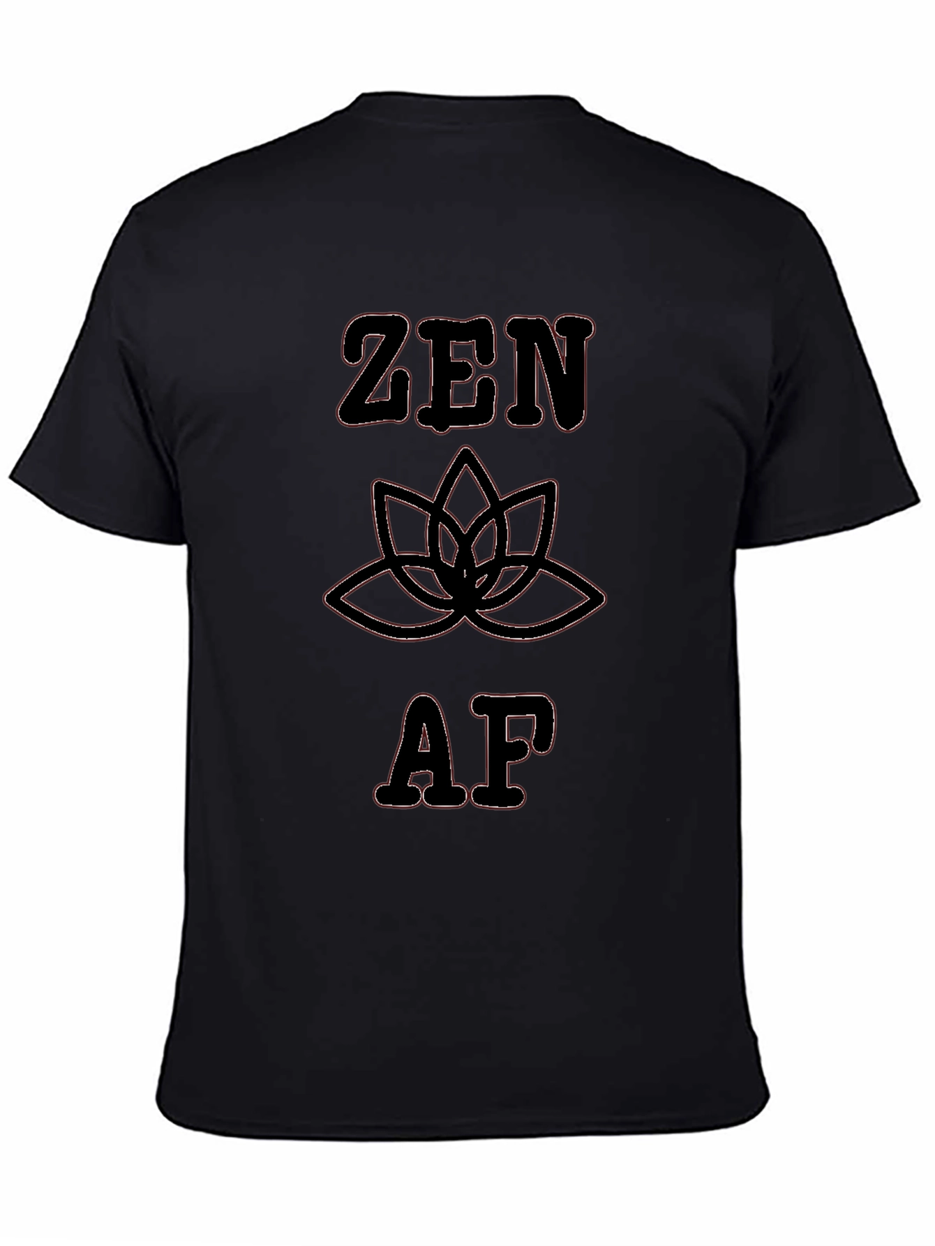 Zen AF Black T-Shirt - Lotus Flower Design
