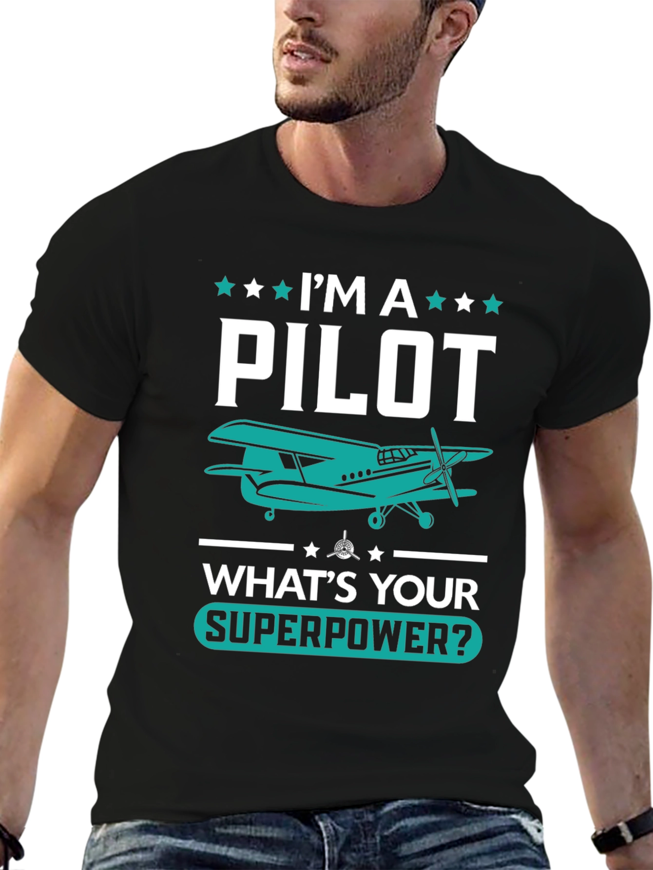 Pilot Superpower T-Shirt - Aviation Gift