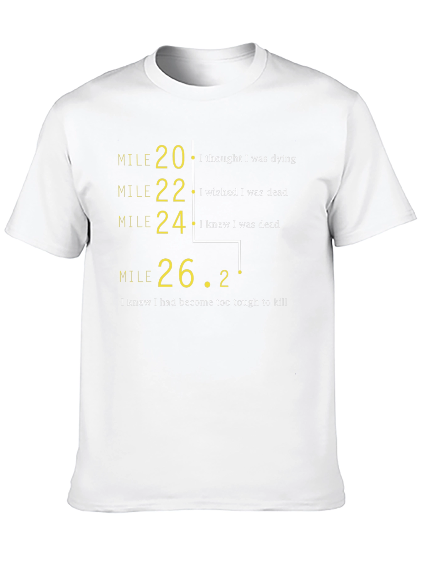 Marathon Mile Marker T-Shirt: Funny Runners Tee