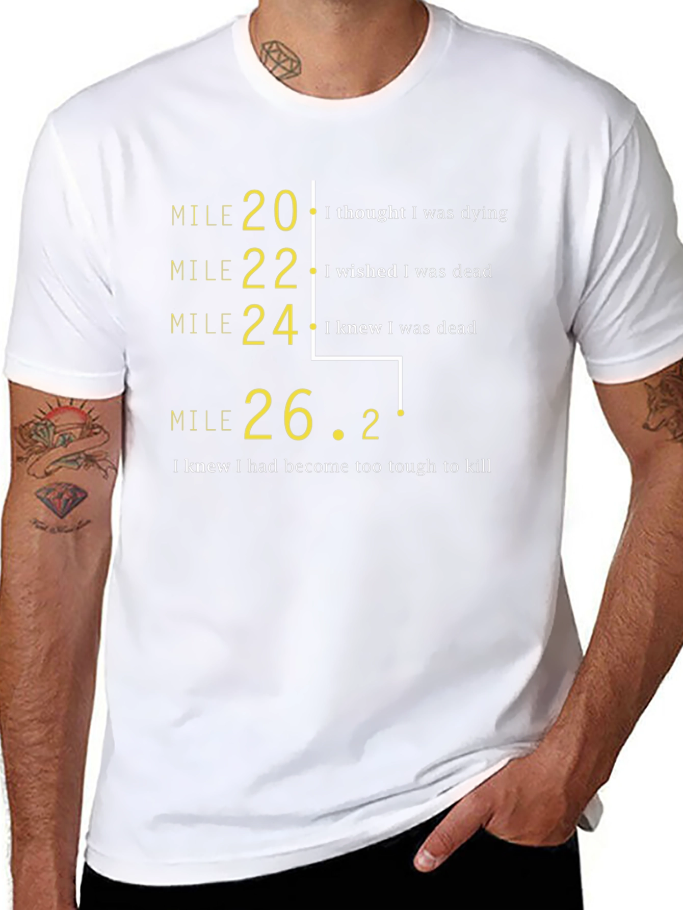 Marathon Mile Marker T-Shirt: Funny Runners Tee