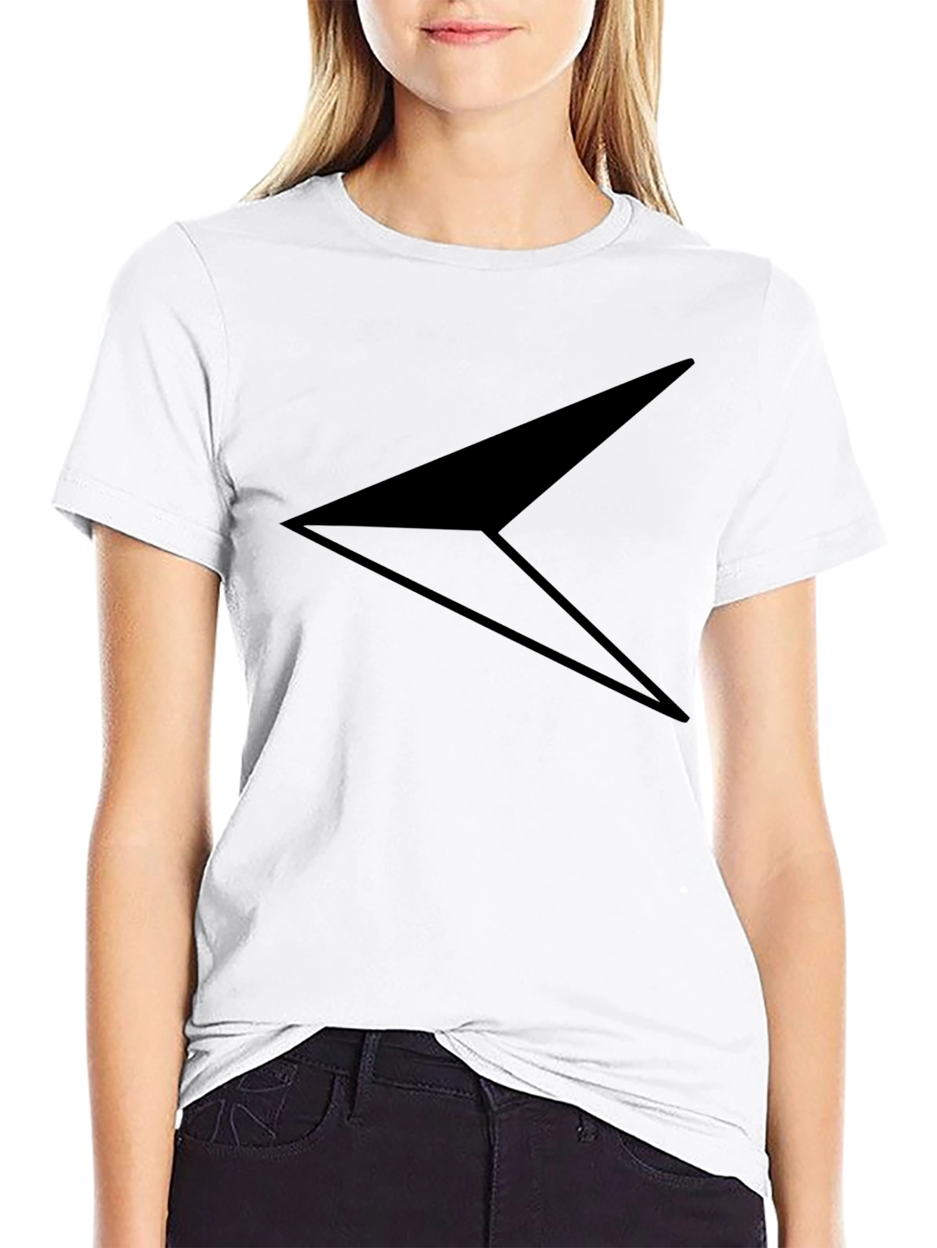Stylish Black T-Shirt with Geometric Arrow Design