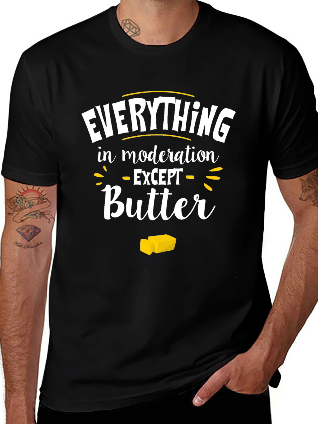 Everything in Moderation Except Butter Graphic Tee