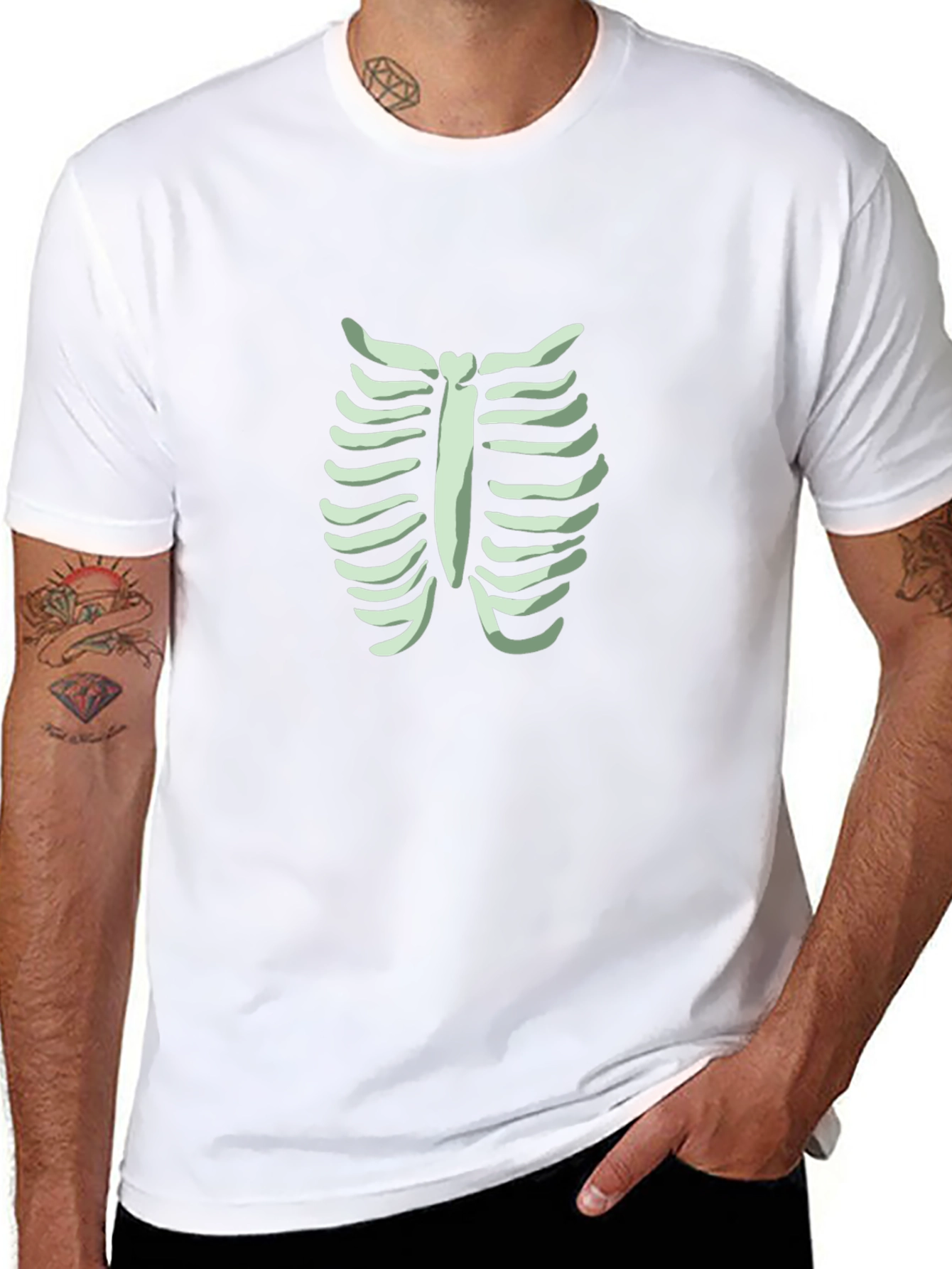 Skeleton Rib Cage Graphic Tee