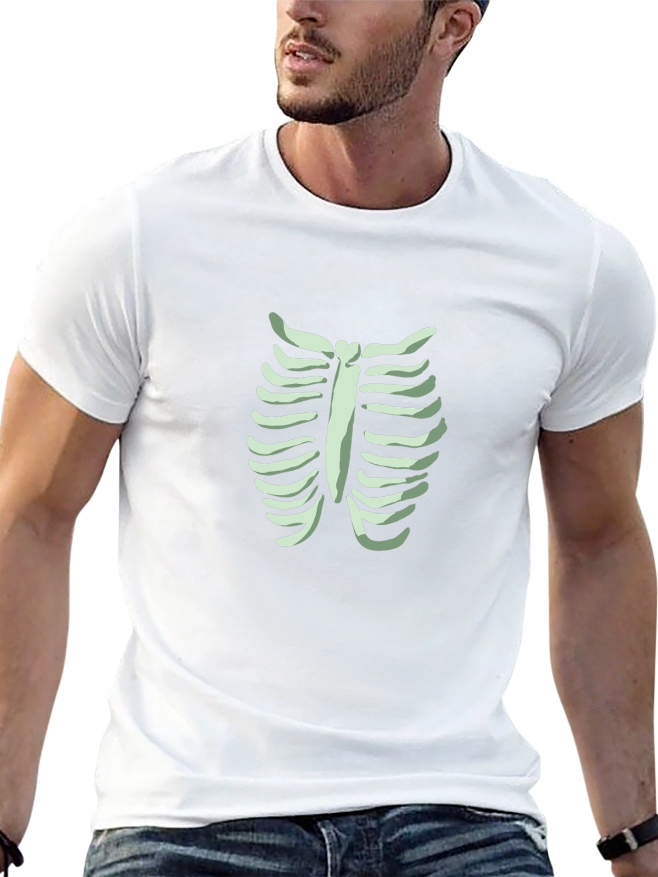 Skeleton Rib Cage Graphic Tee