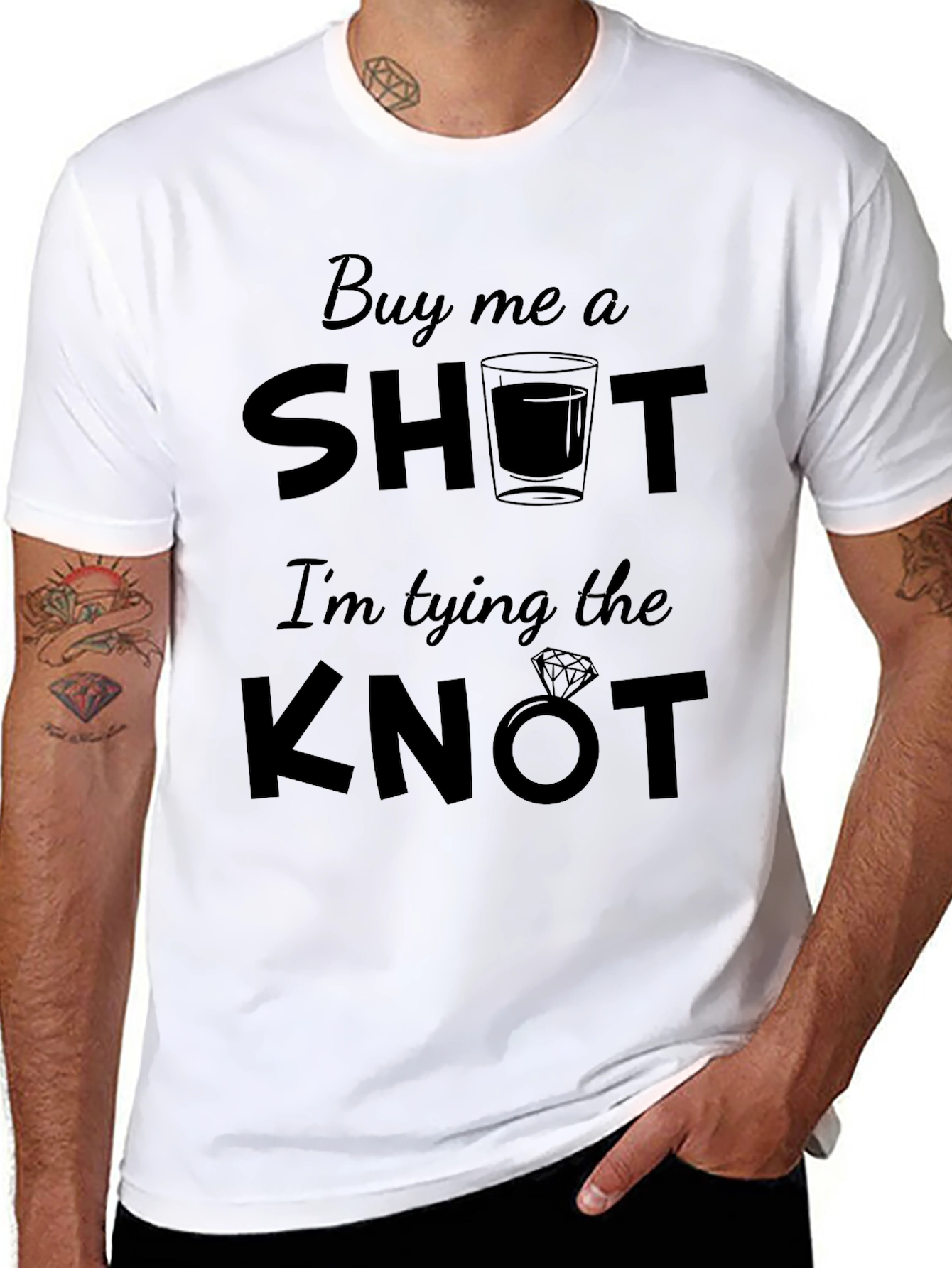 Groomsman Buy me a Shot Black T-Shirt