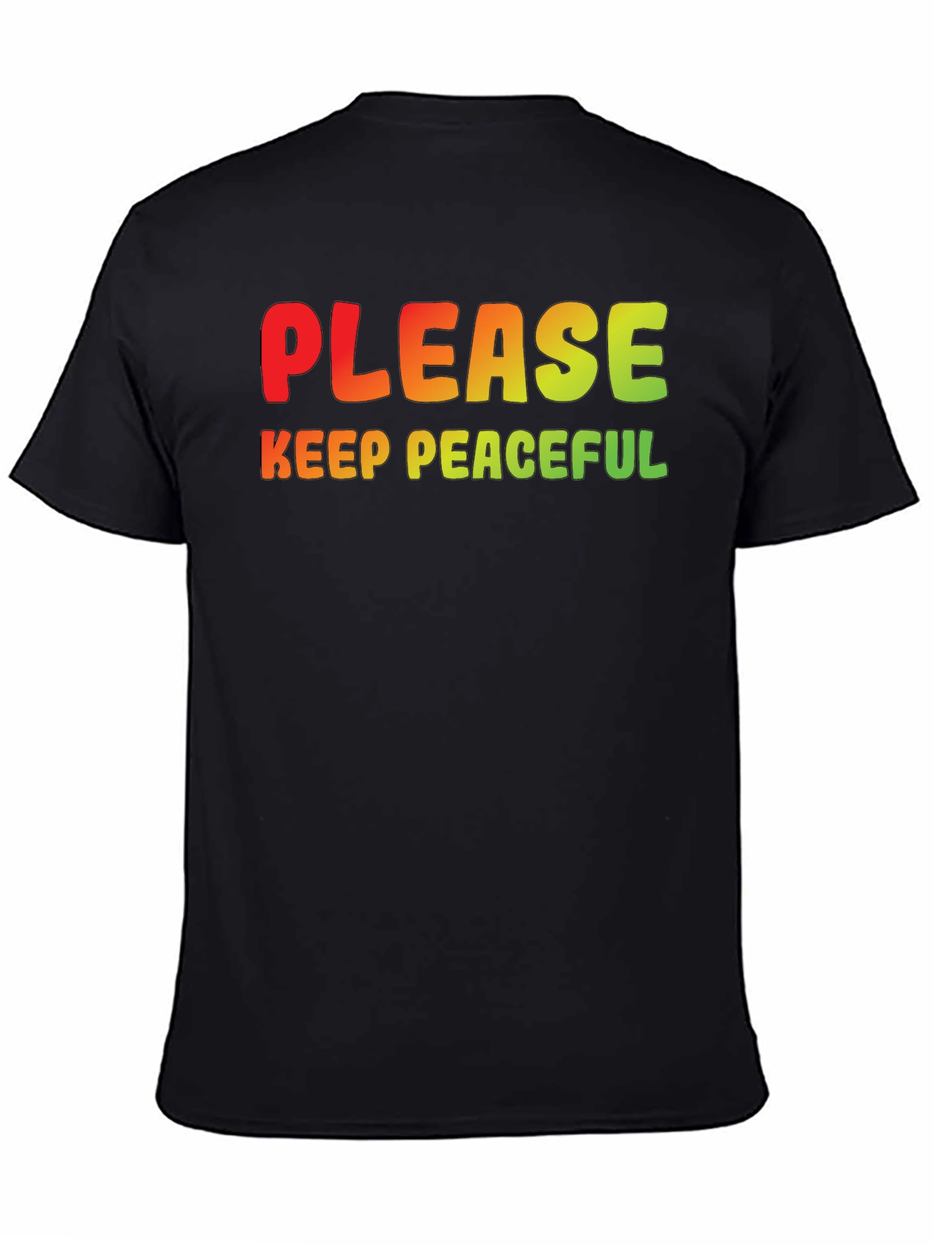 Peaceful Statement Tee - Black Crew Neck