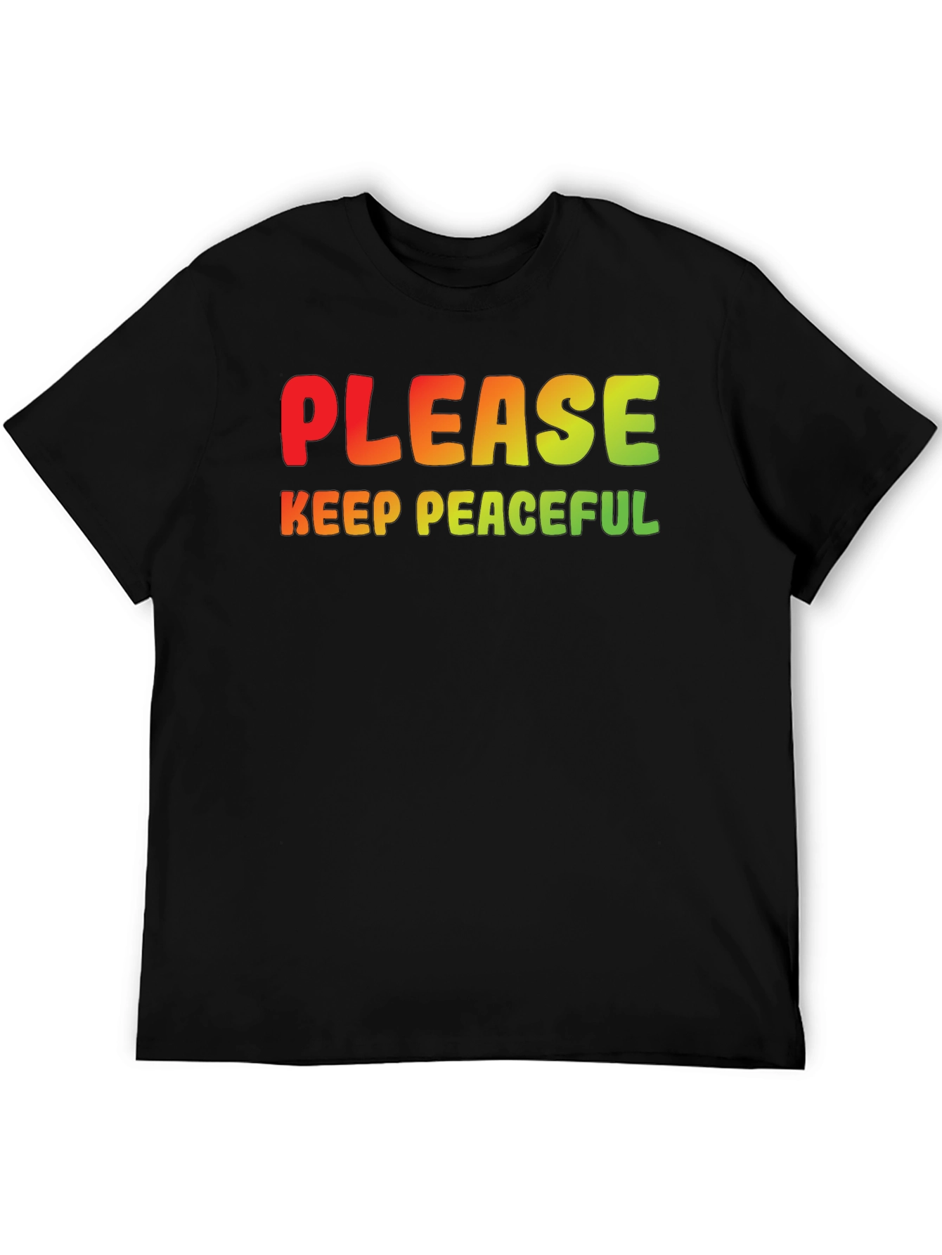 Peaceful Statement Tee - Black Crew Neck