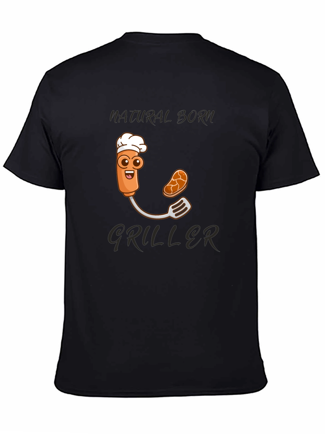 Natural Born Griller T-Shirt - BBQ Cartoon Chef