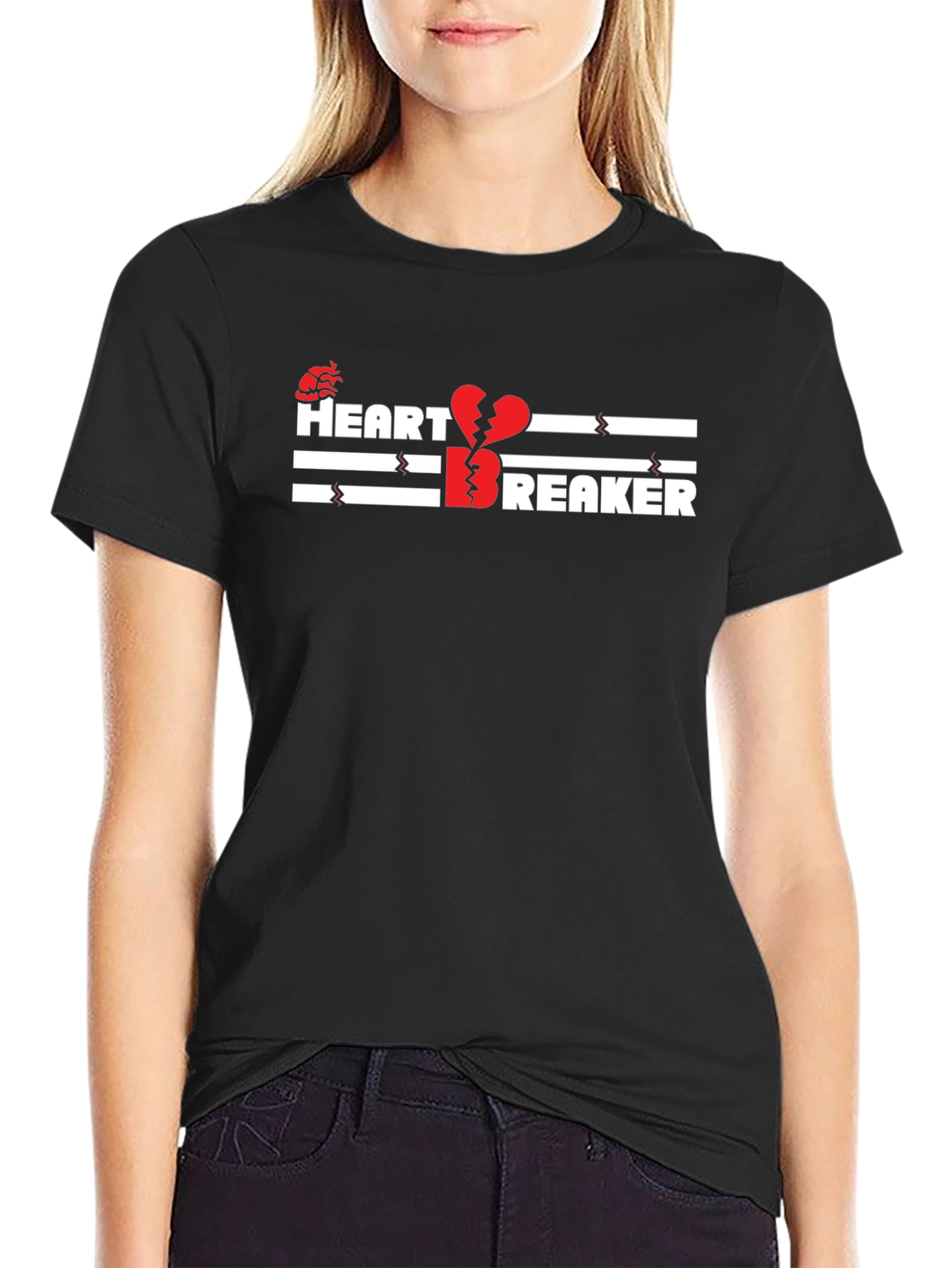 Heartbreaker Graphic Print Black T-Shirt