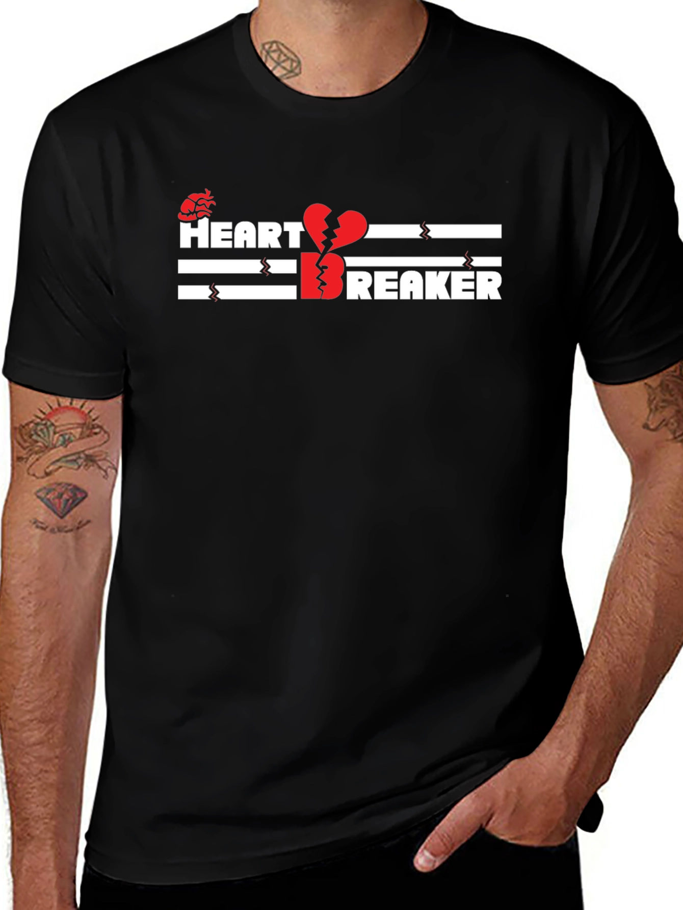 Heartbreaker Graphic Print Black T-Shirt