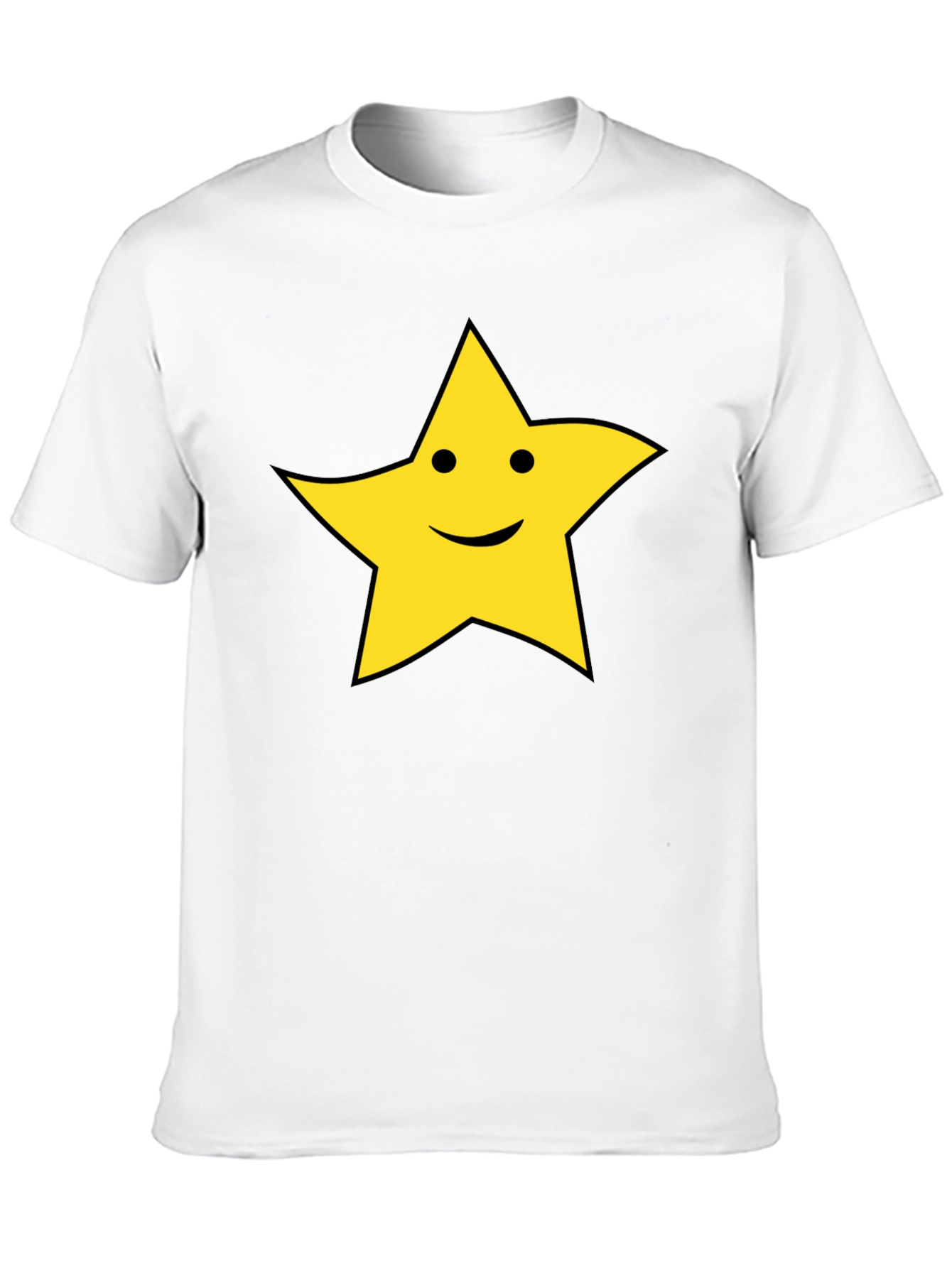 Happy Star Graphic T-Shirt - Black Cotton Tee