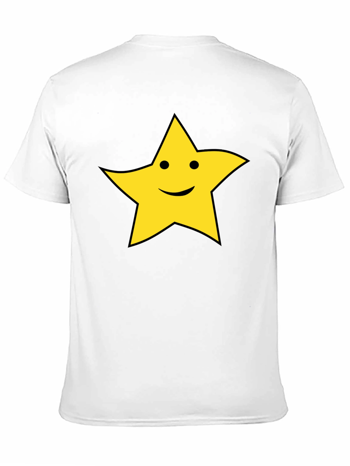 Happy Star Graphic T-Shirt - Black Cotton Tee