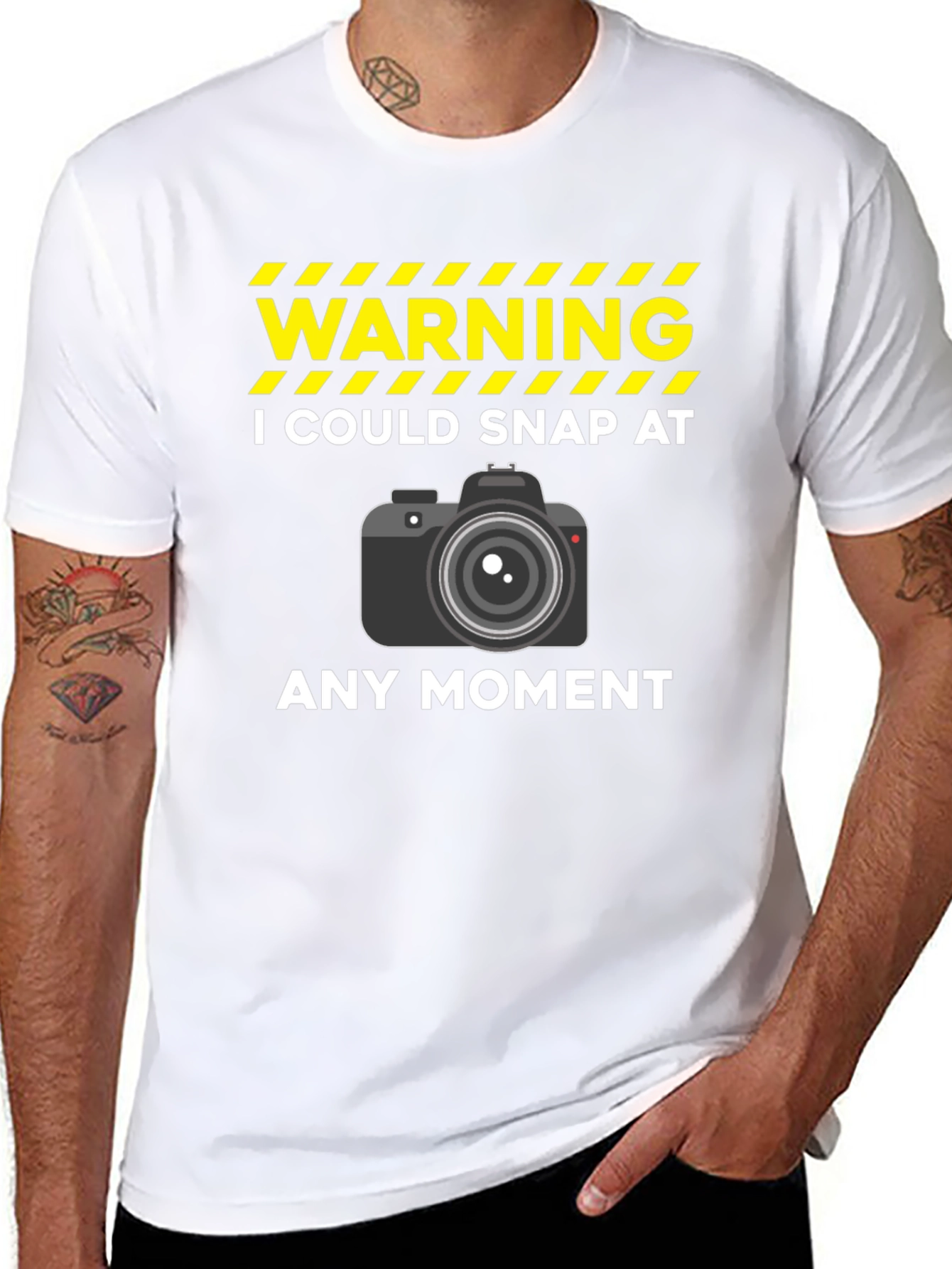 Warning Photographer T-Shirt - Snap at Any Moment
