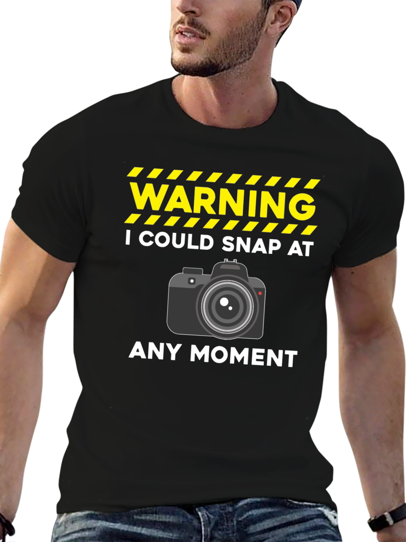Warning Photographer T-Shirt - Snap at Any Moment