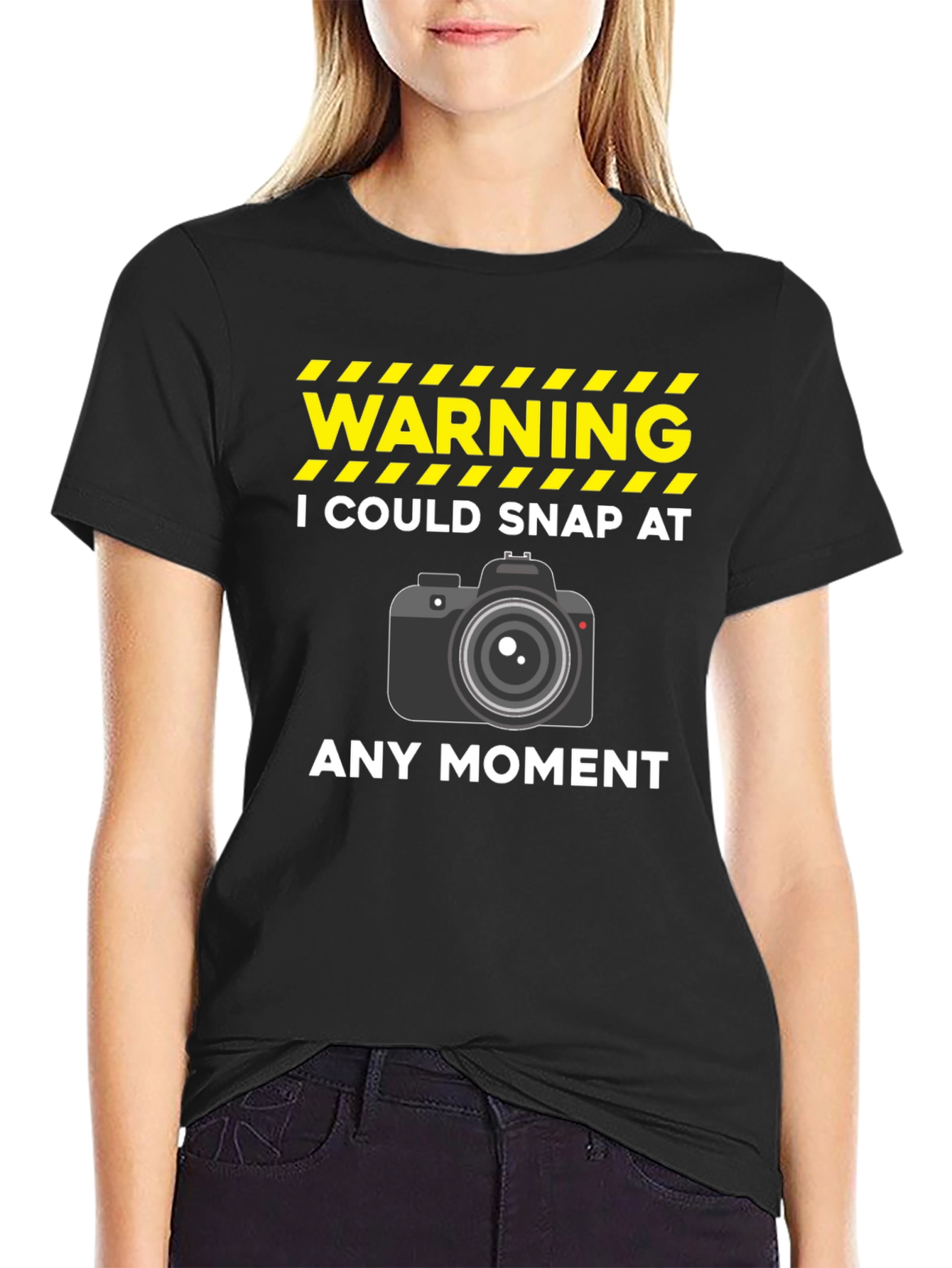 Warning Photographer T-Shirt - Snap at Any Moment