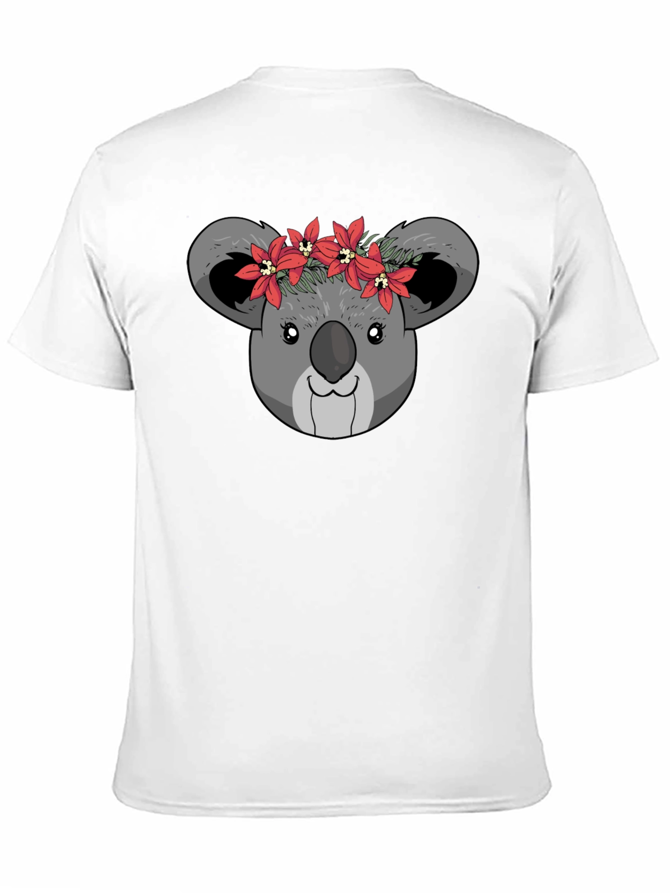 Koala Bear Flower Crown Black T-Shirt