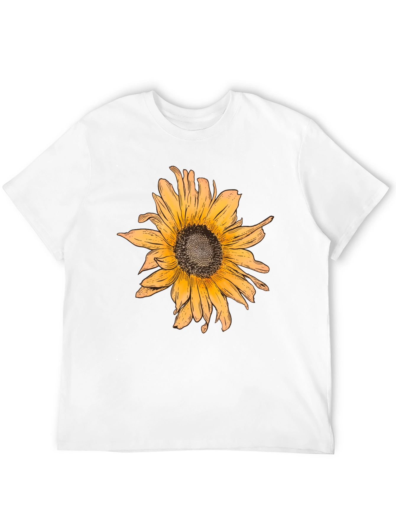Sunflower Graphic Print Black T-Shirt