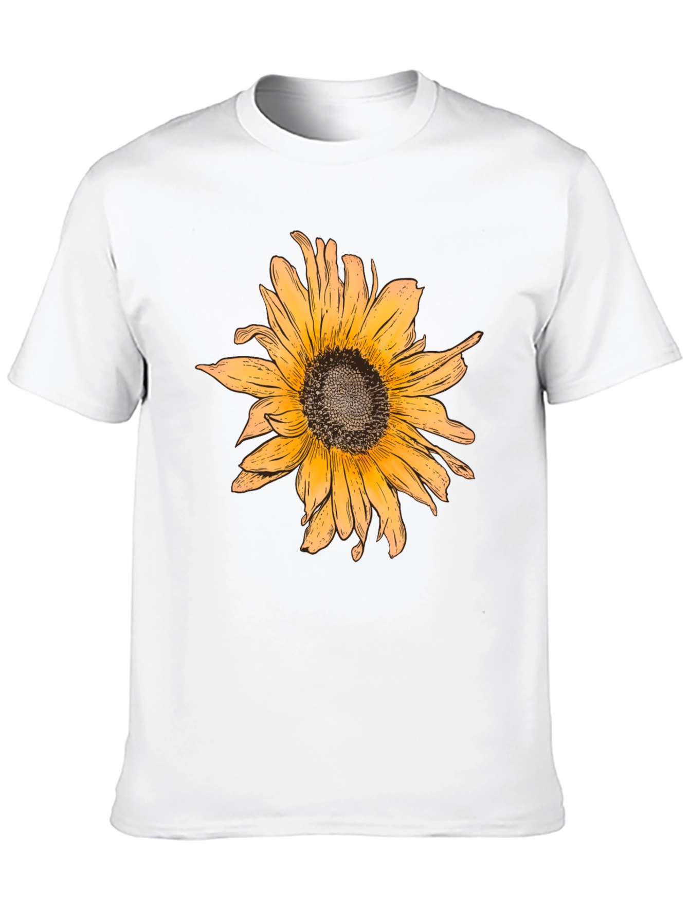 Sunflower Graphic Print Black T-Shirt