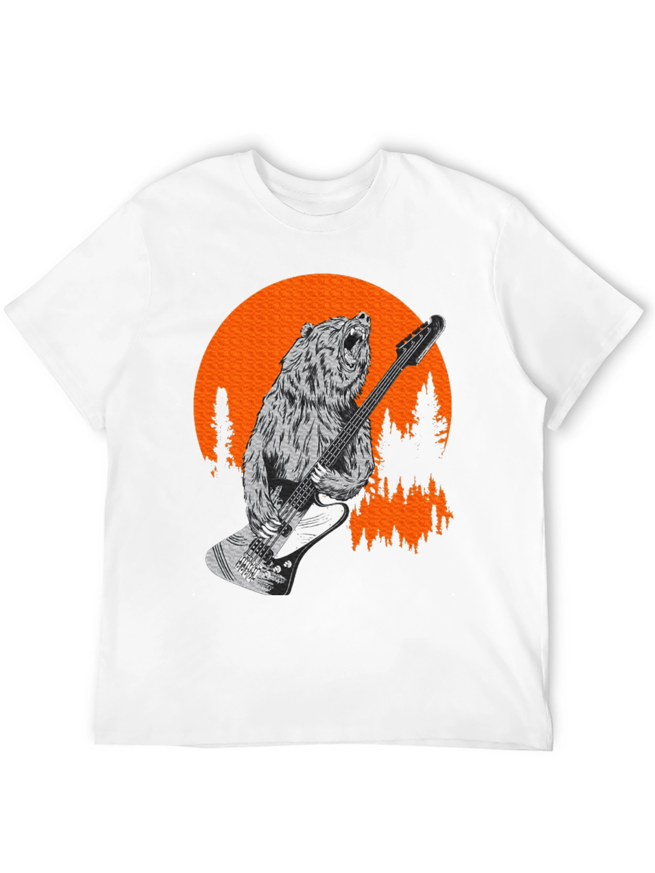 Bear Playing Bass T-Shirt - Black Tee