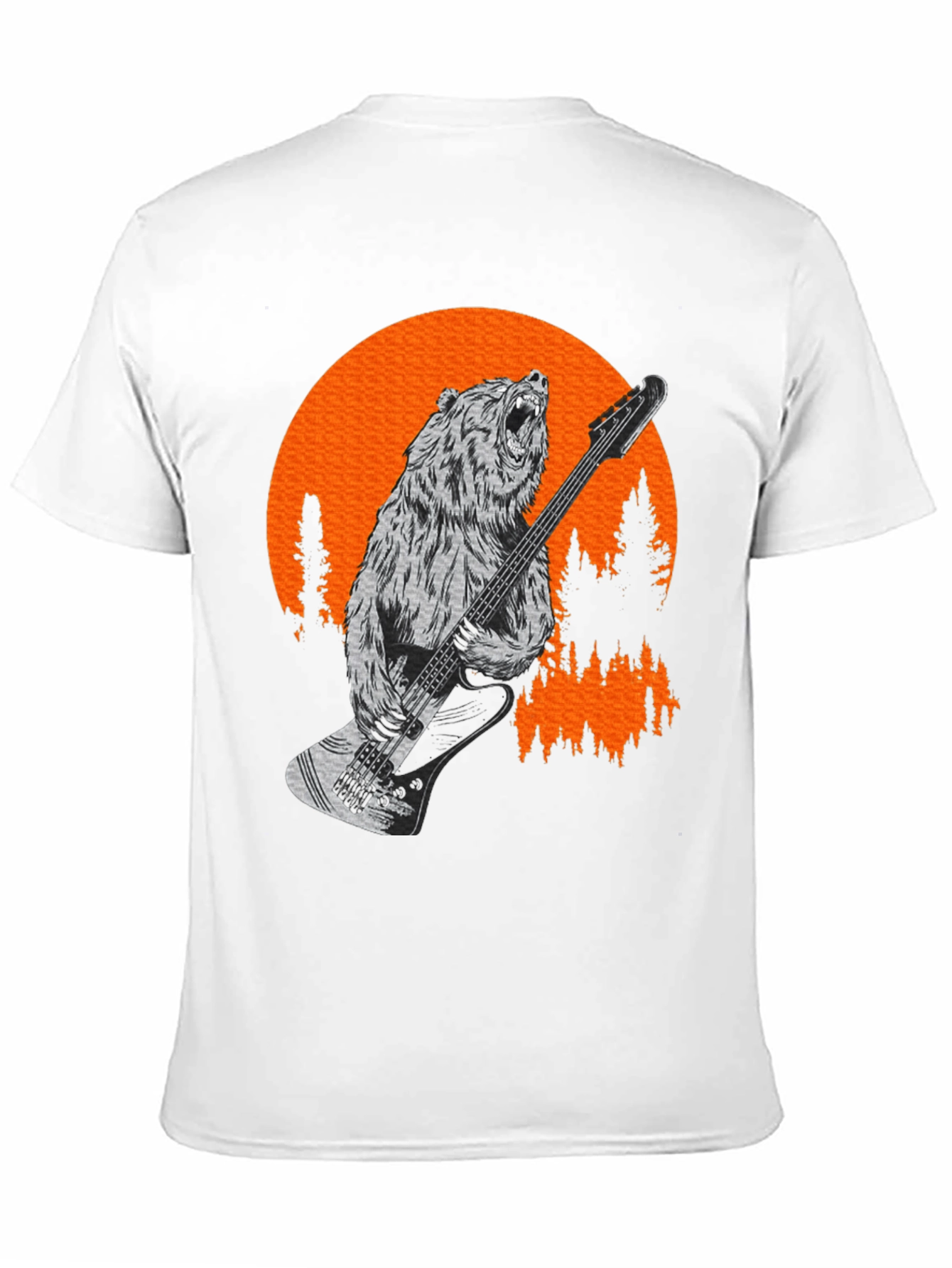 Bear Playing Bass T-Shirt - Black Tee