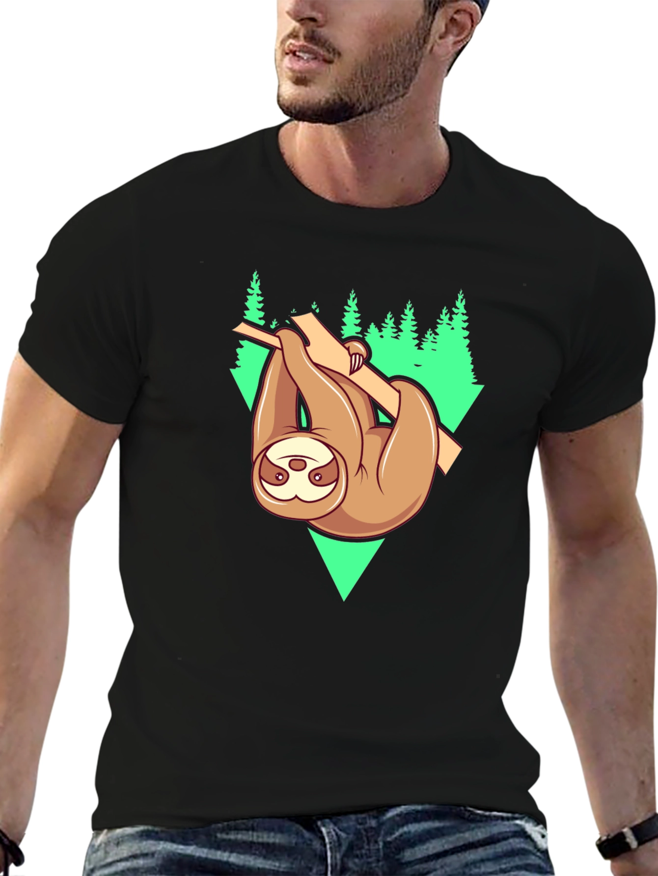 Sloth Hanging From Tree Graphic Tee