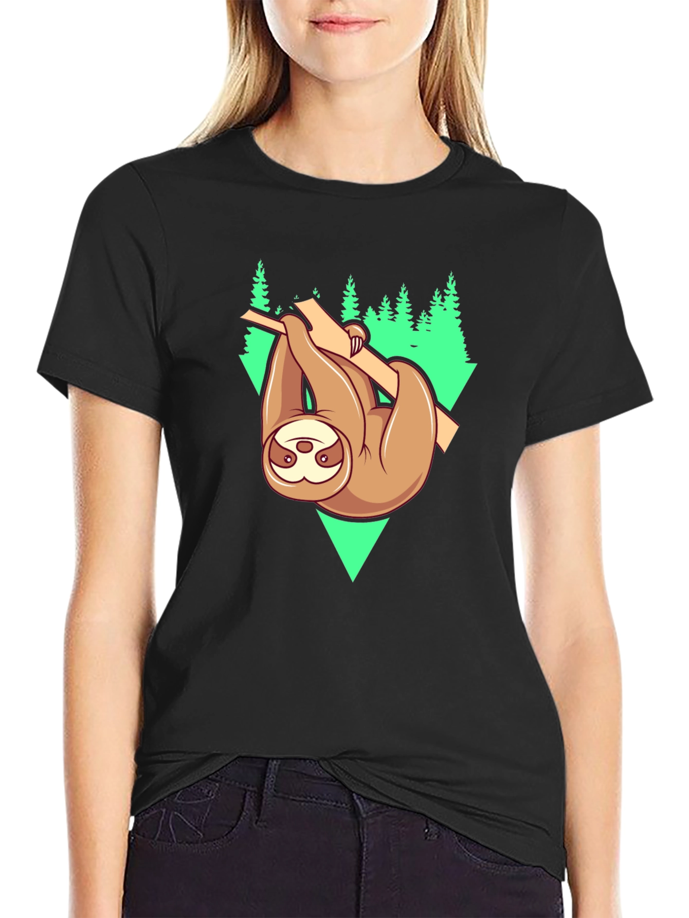Sloth Hanging From Tree Graphic Tee