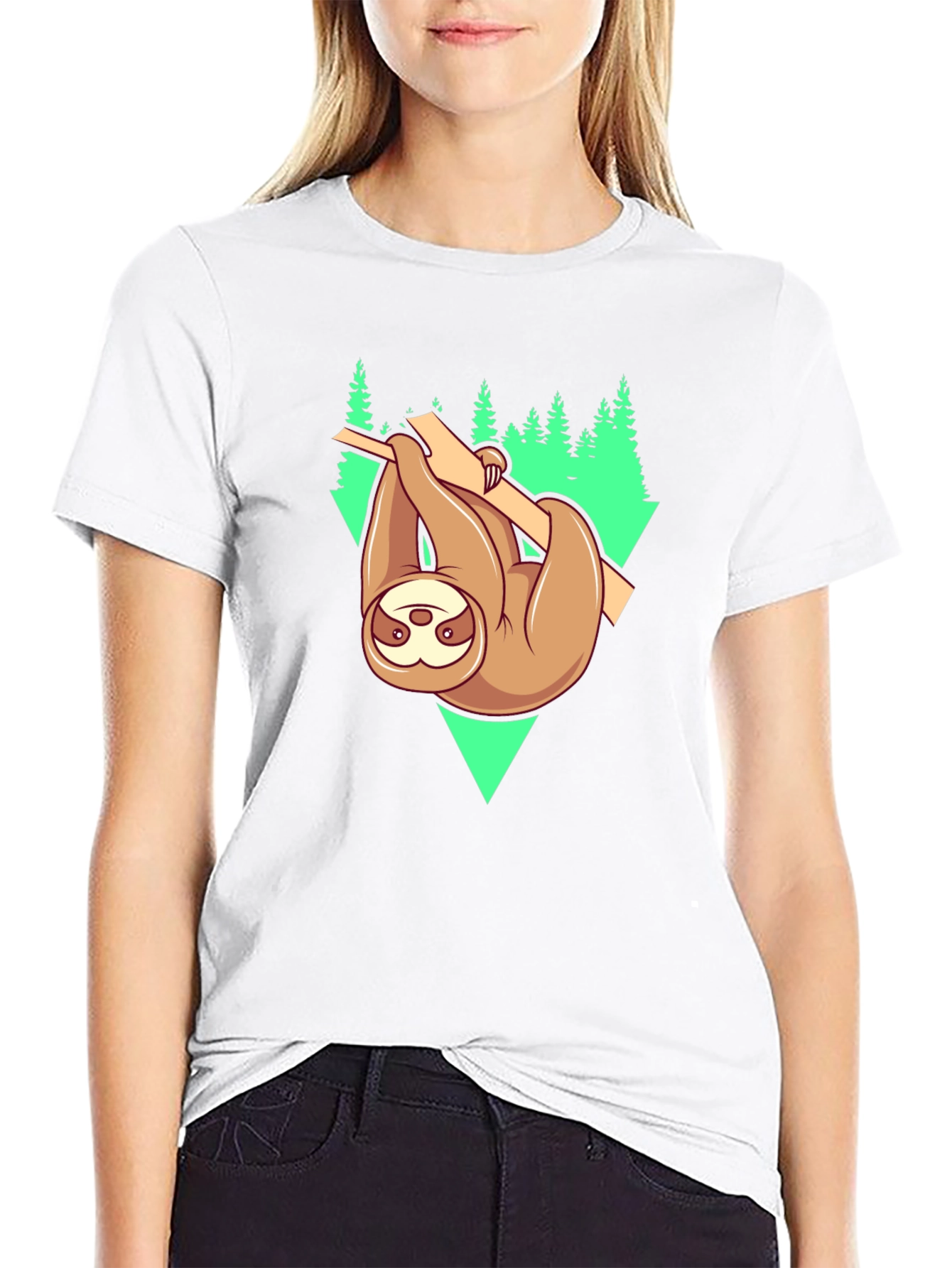 Sloth Hanging From Tree Graphic Tee