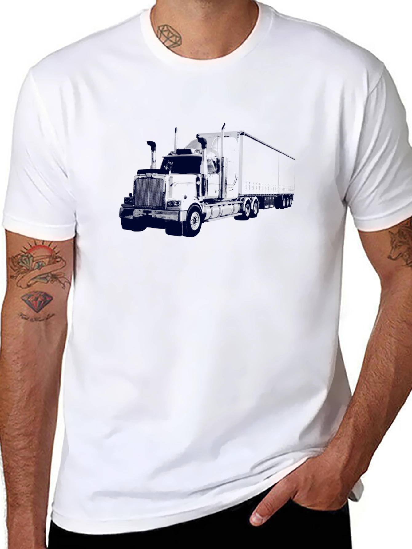 Truck Graphic Tee - Classic Black Short Sleeve