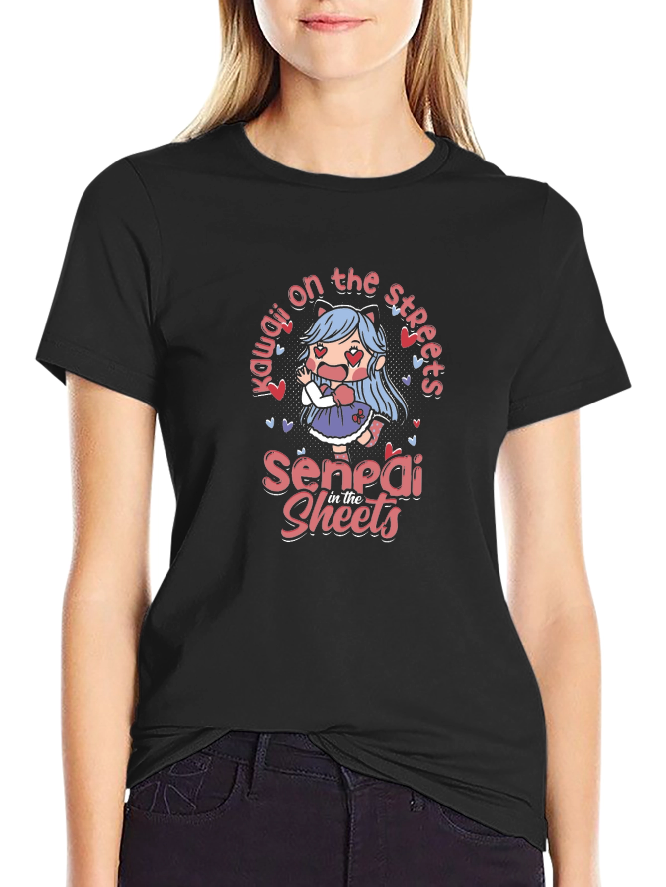 Kawaii Anime T-Shirt - Senpai in the Sheets