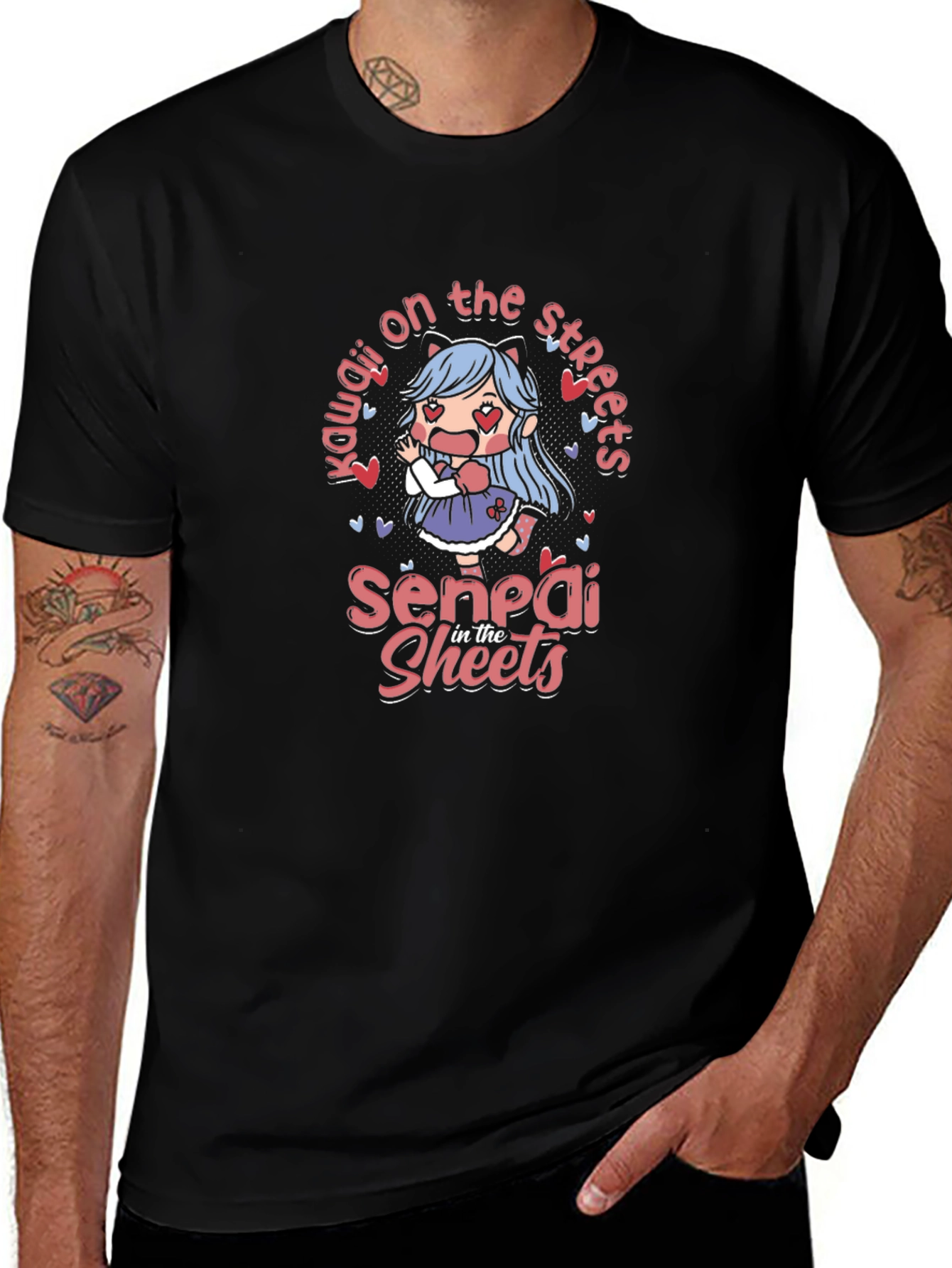 Kawaii Anime T-Shirt - Senpai in the Sheets