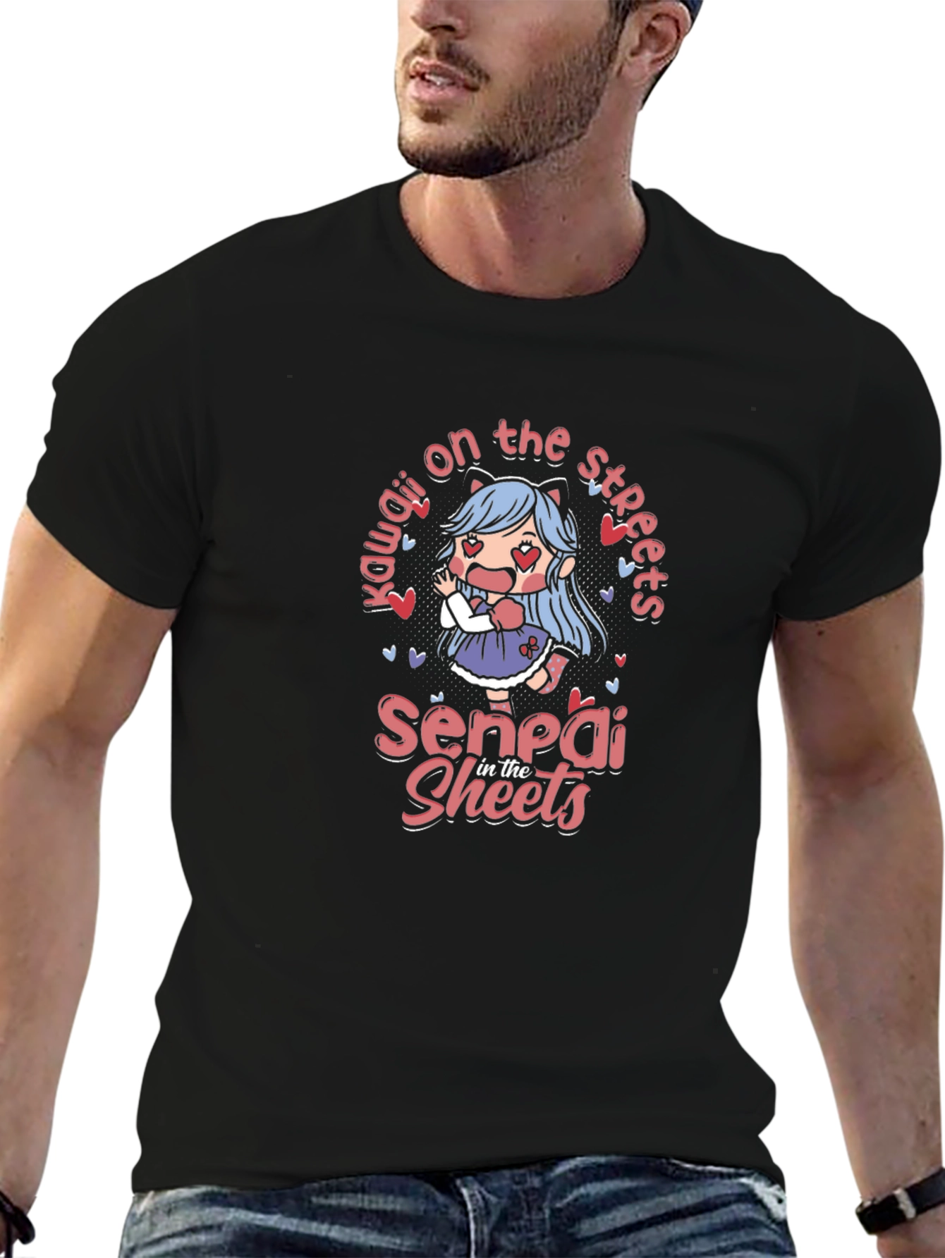 Kawaii Anime T-Shirt - Senpai in the Sheets