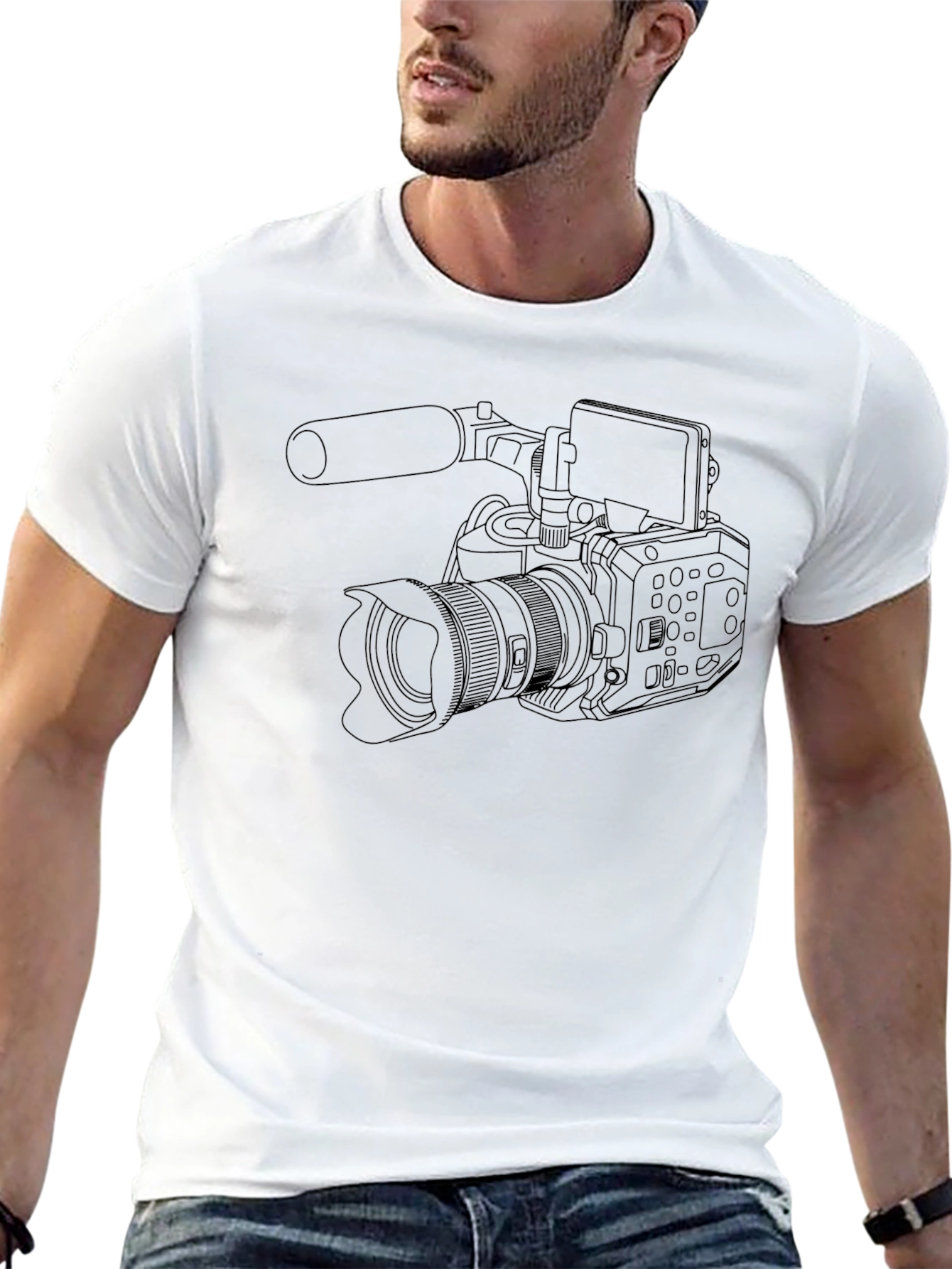 Camera Graphic Black T-Shirt for Videographers