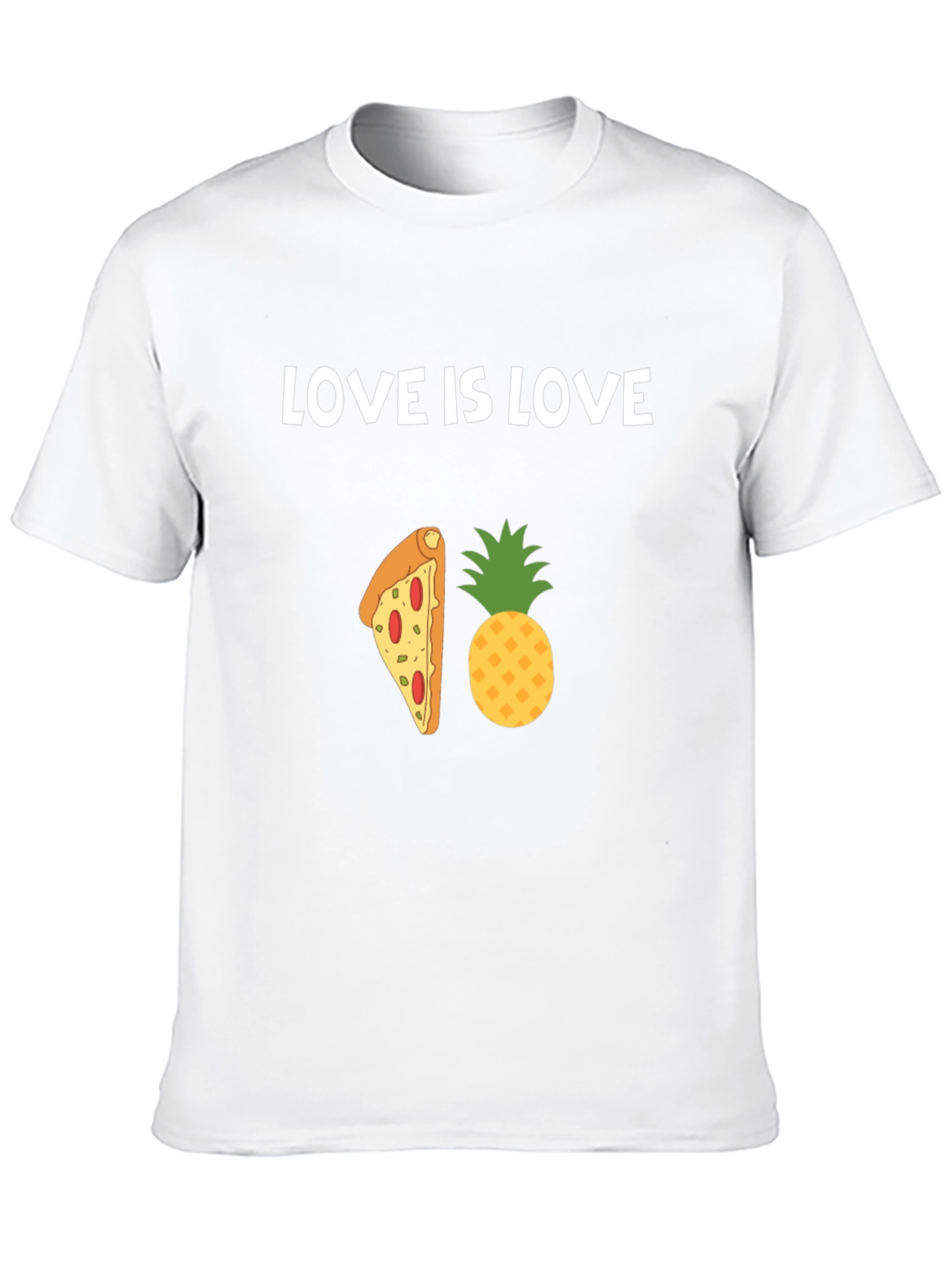 Love is Love Pizza Pineapple Graphic T-Shirt