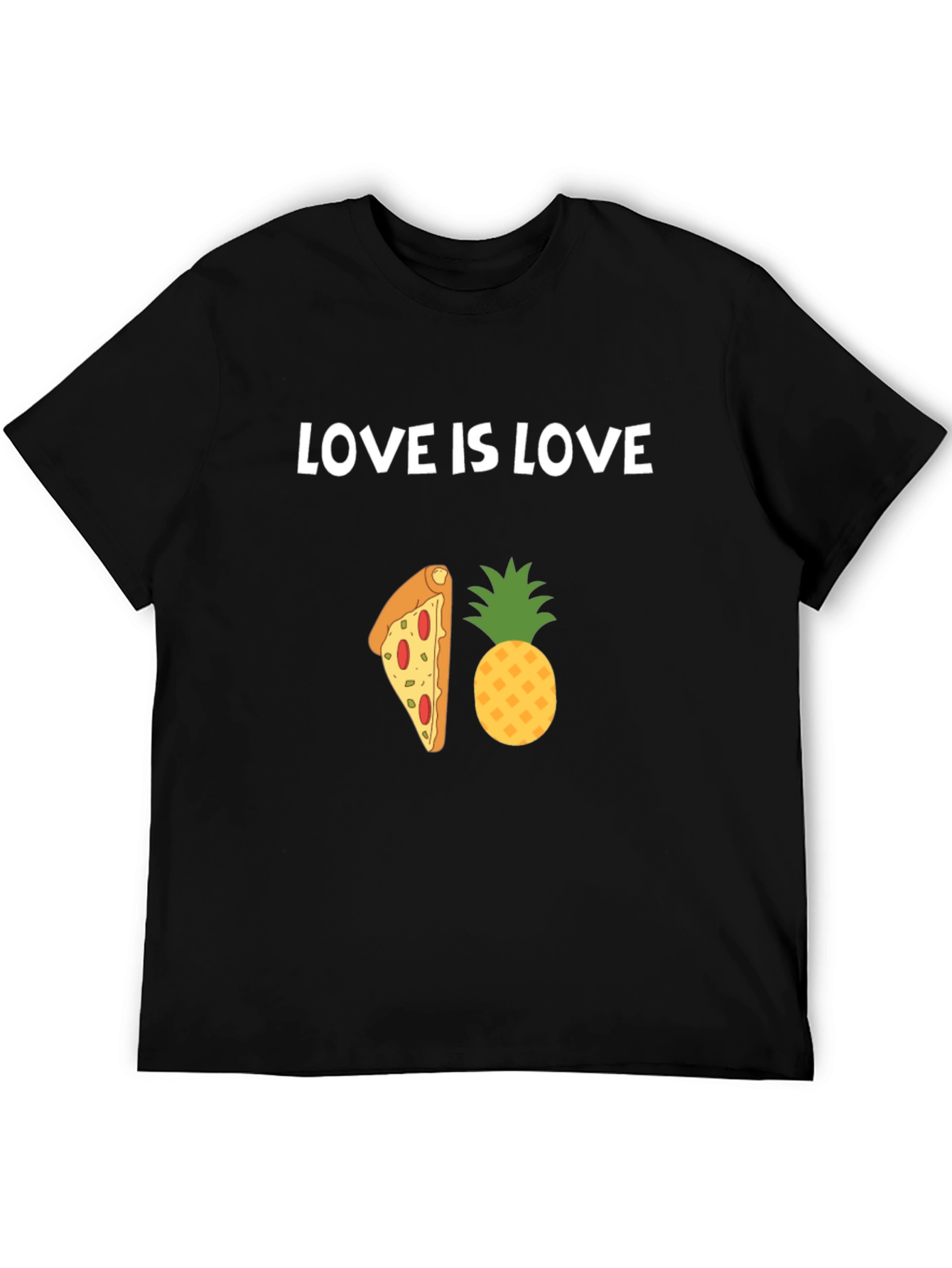 Love is Love Pizza Pineapple Graphic T-Shirt