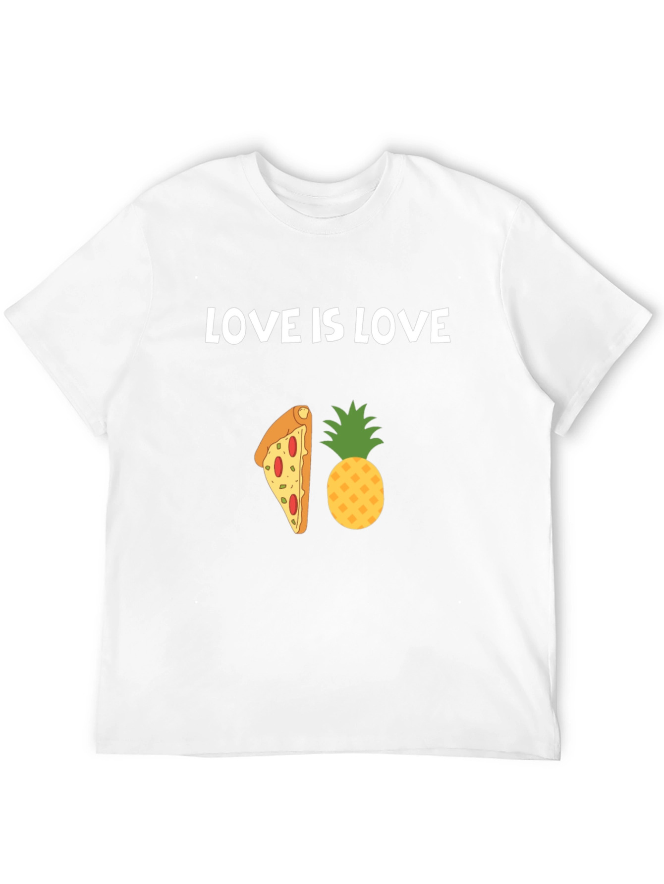 Love is Love Pizza Pineapple Graphic T-Shirt