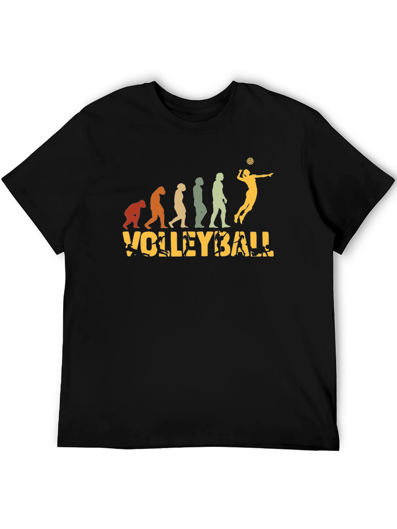 Volleyball Evolution Black T-Shirt
