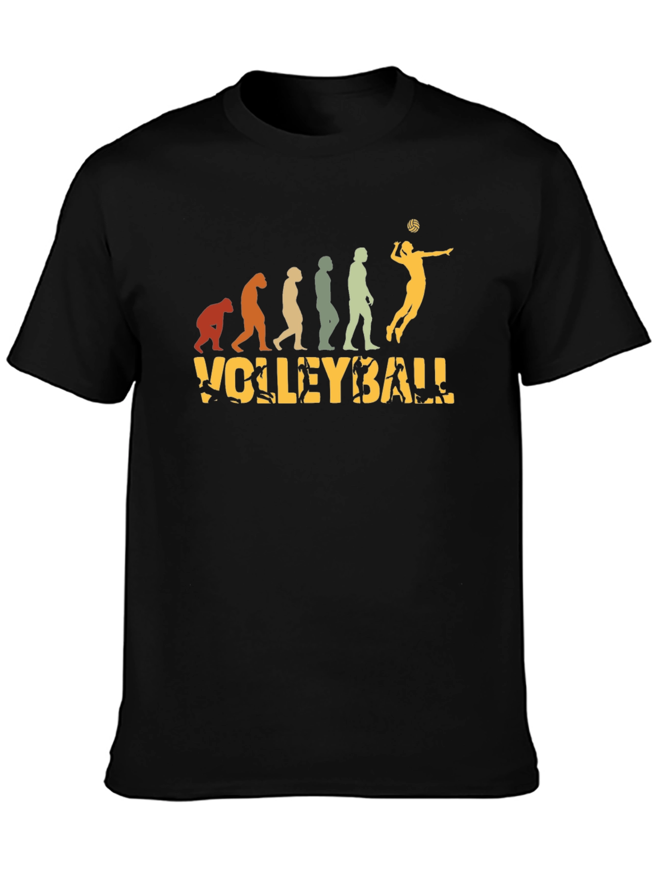 Volleyball Evolution Black T-Shirt