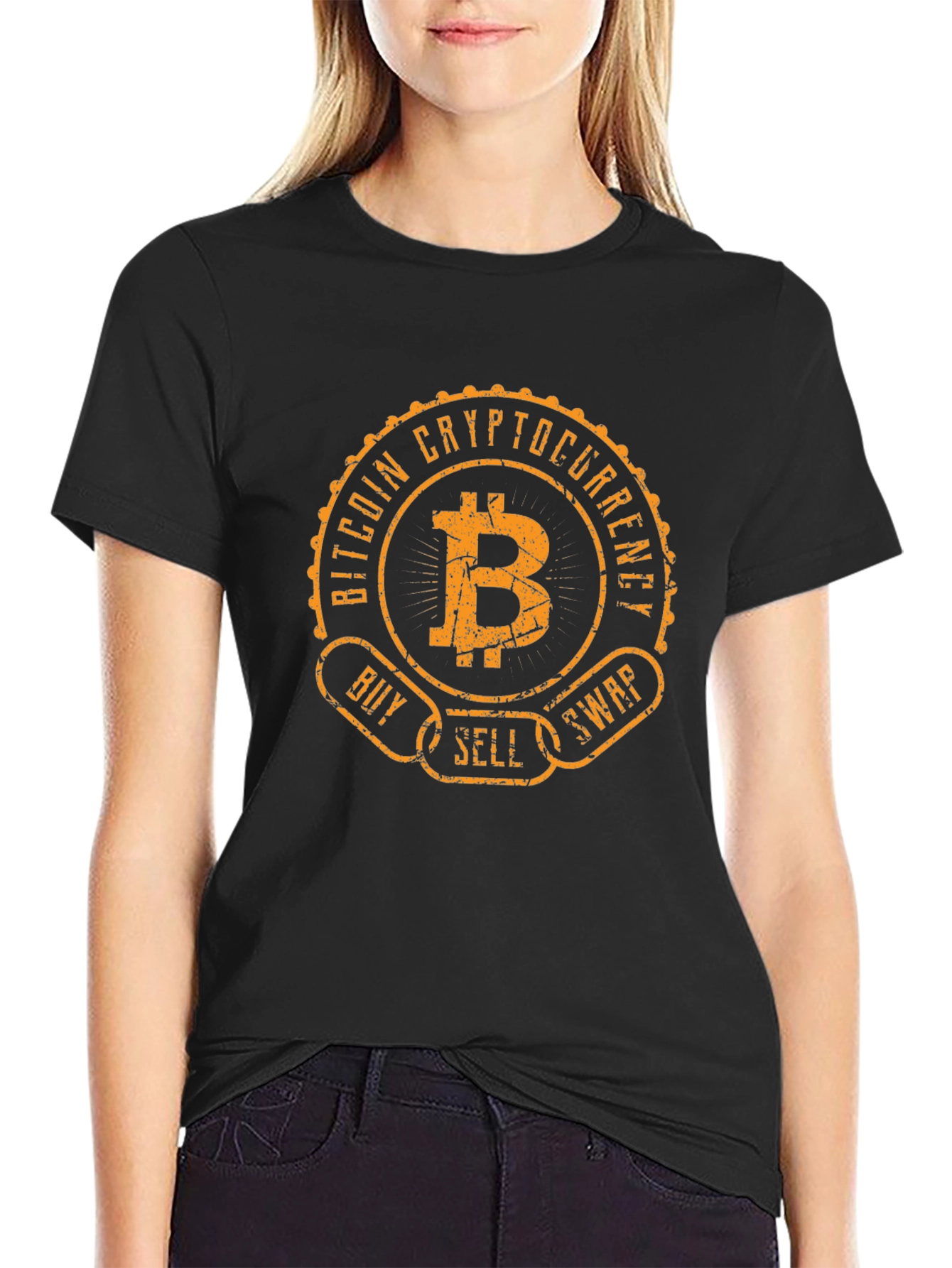 Bitcoin Cryptocurrency Graphic Tee - Buy Sell Swap