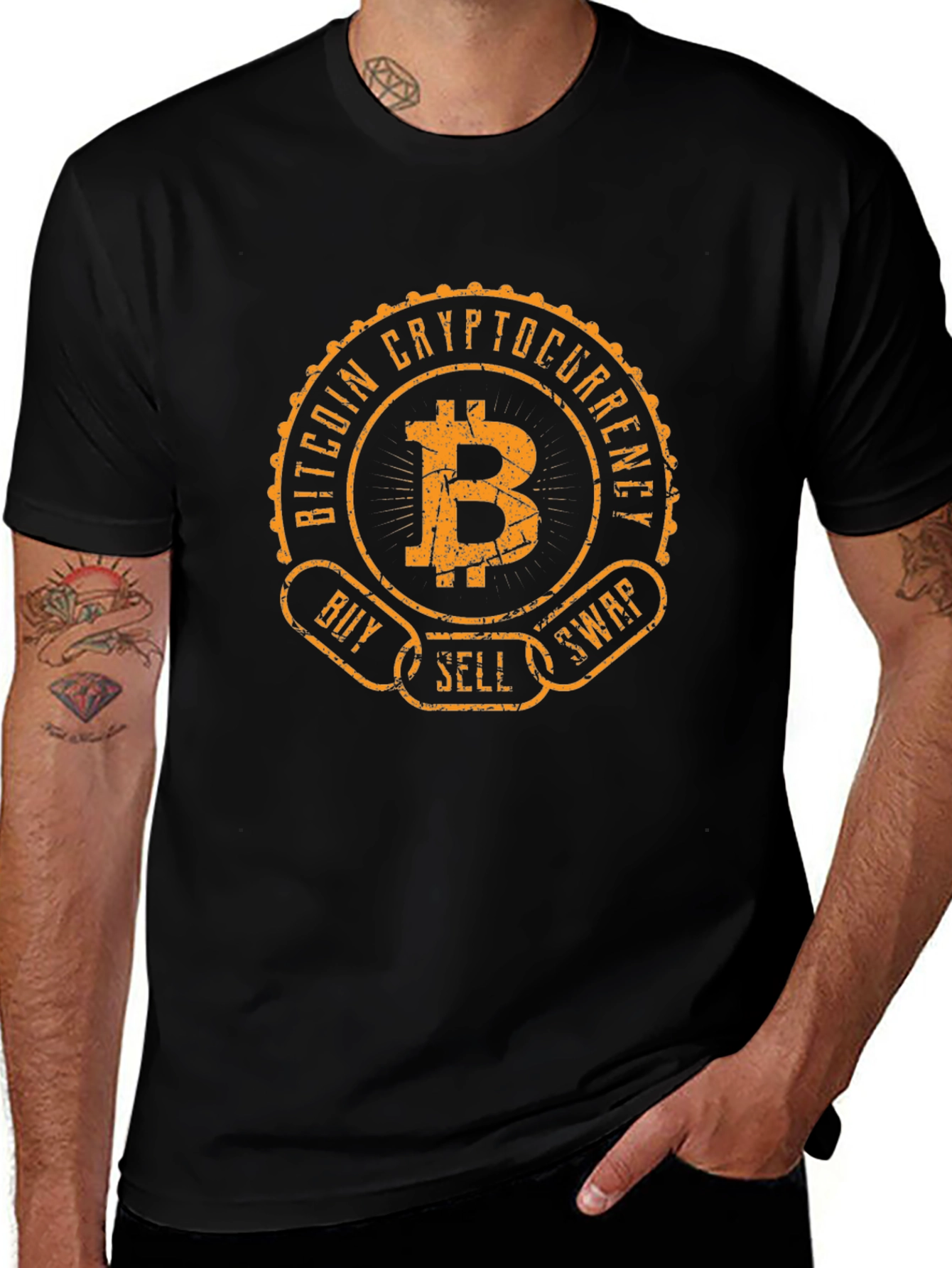 Bitcoin Cryptocurrency Graphic Tee - Buy Sell Swap