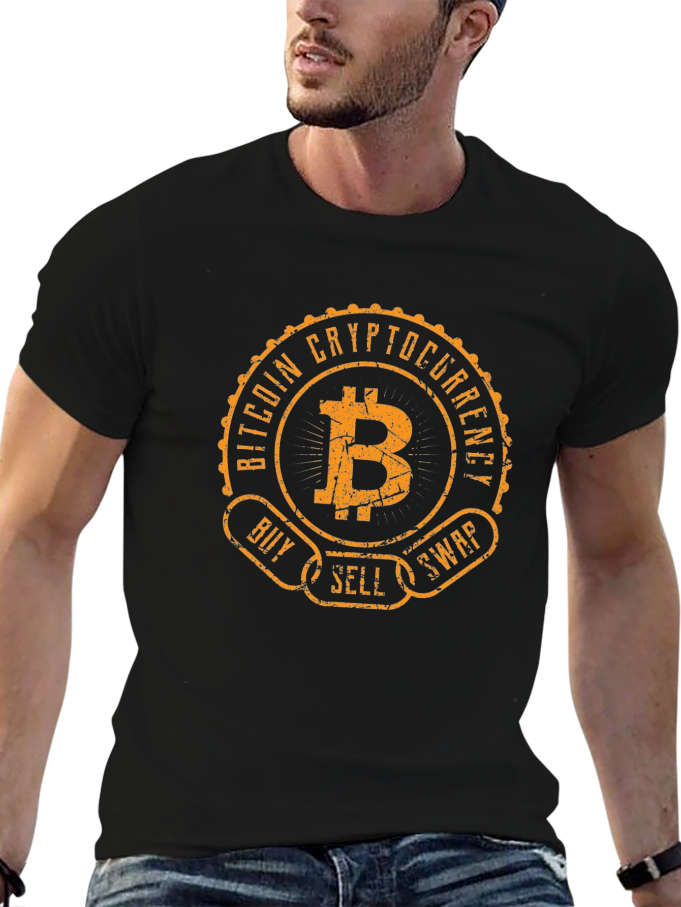 Bitcoin Cryptocurrency Graphic Tee - Buy Sell Swap
