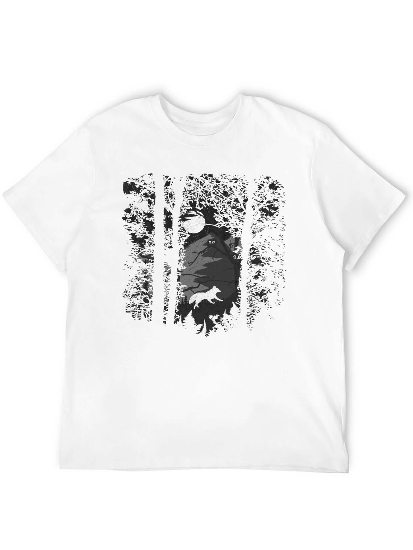 Mystic Forest Graphic Tee - Black Cotton Blend